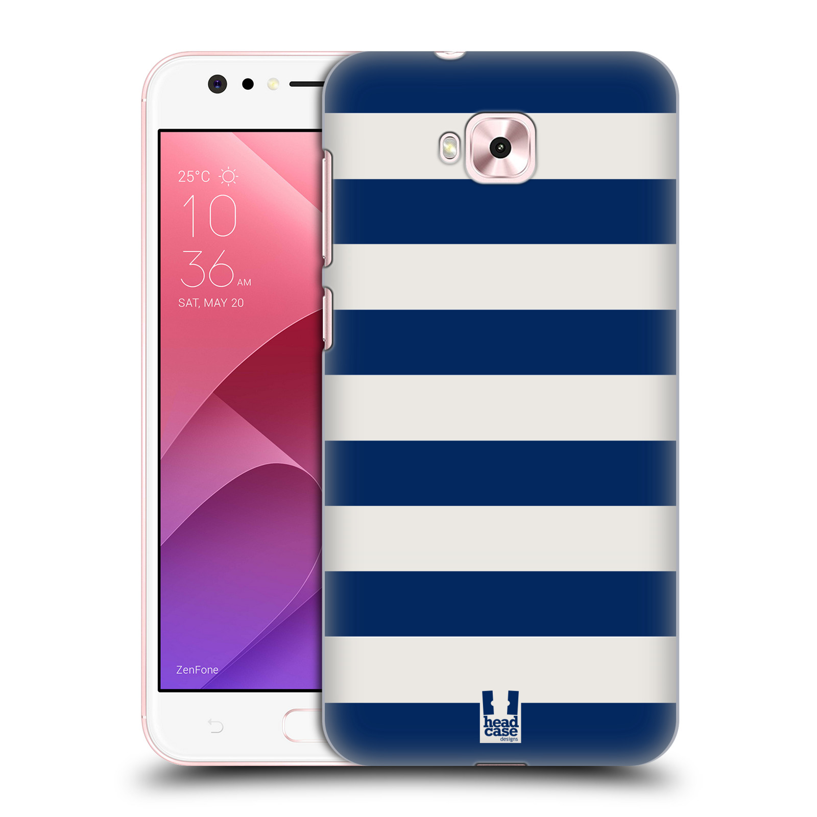 Zadní obal pro mobil Asus Zenfone 4 Selfie ZD553KL - HEAD CASE - Námořnické pruhy modrá a bílá