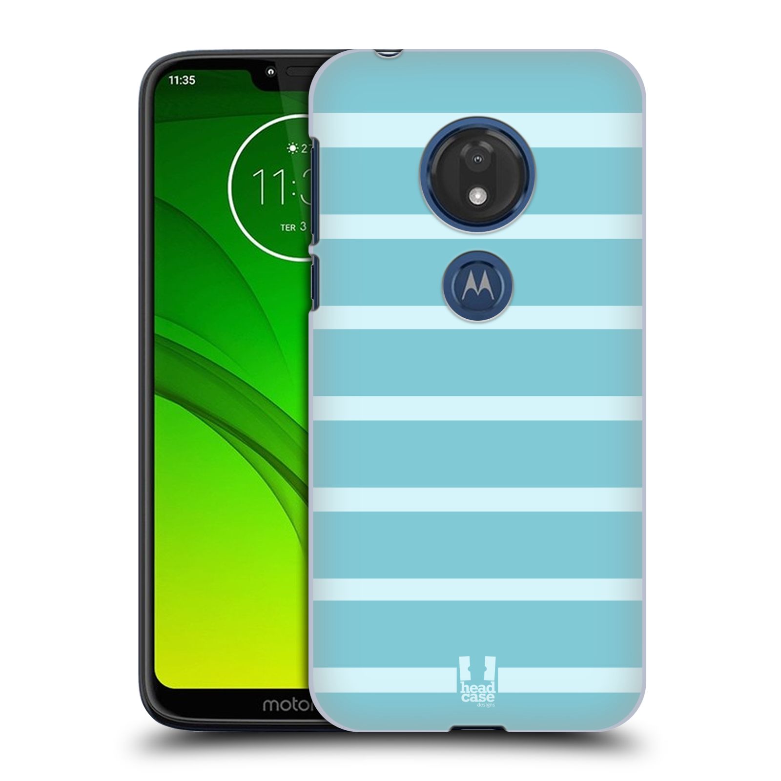 Pouzdro na mobil Motorola Moto G7 Play vzor Barevné proužky MODRÁ A BÍLÁ