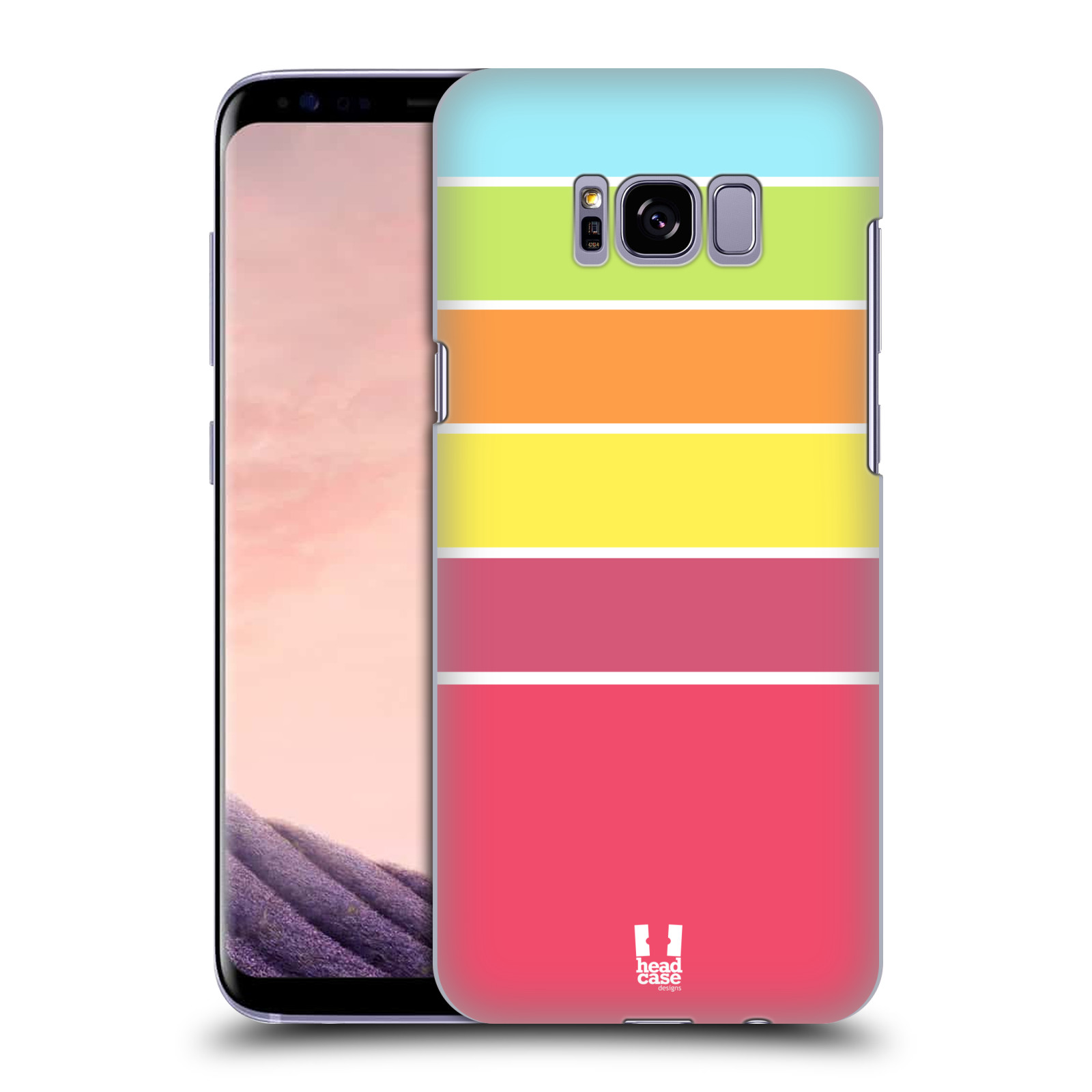 Zadní obal pro mobil Samsung Galaxy S8 PLUS - HEAD CASE - barevné pruhy růžová, oranžová