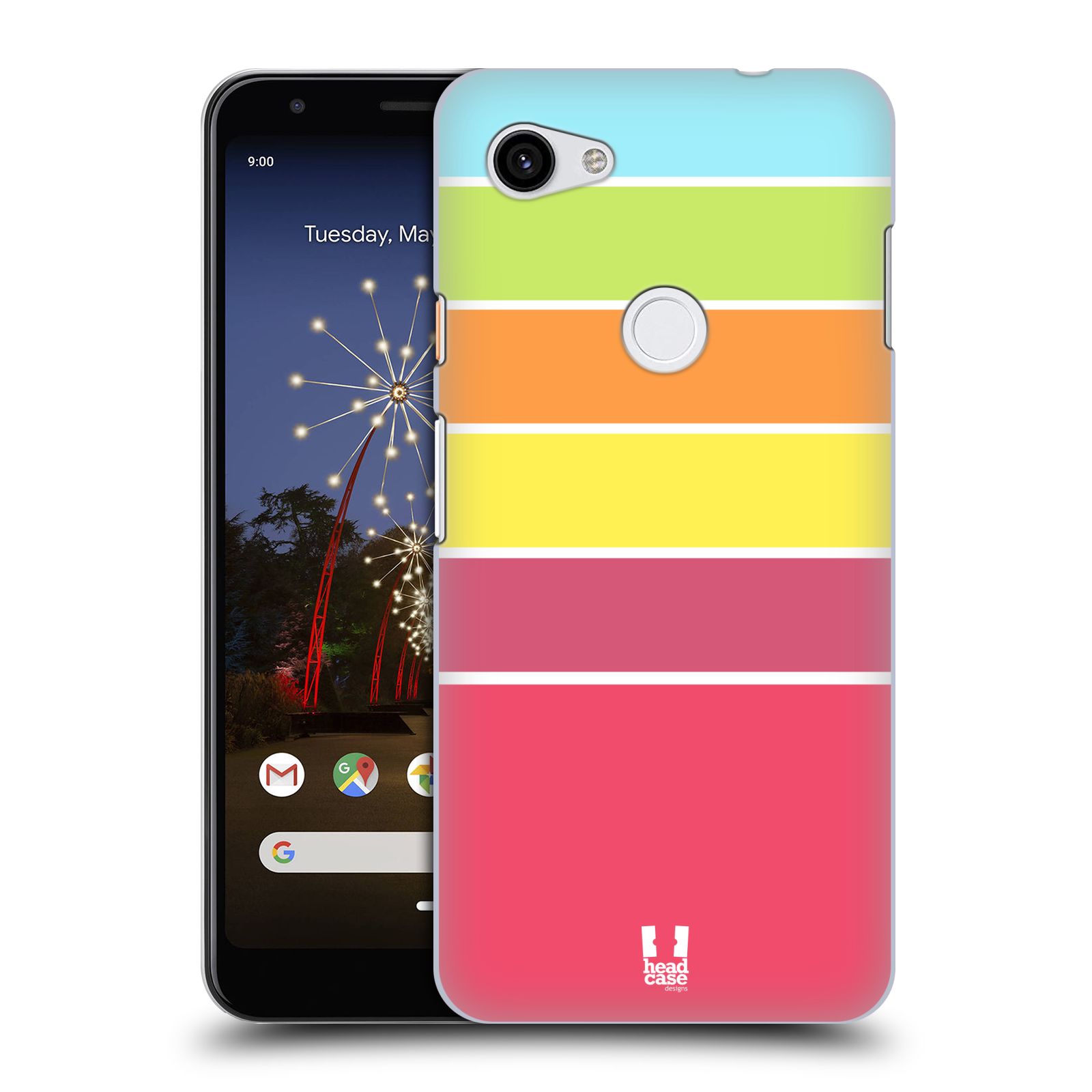 Zadní obal pro mobil Google Pixel 3a XL - HEAD CASE - barevné pruhy růžová, oranžová