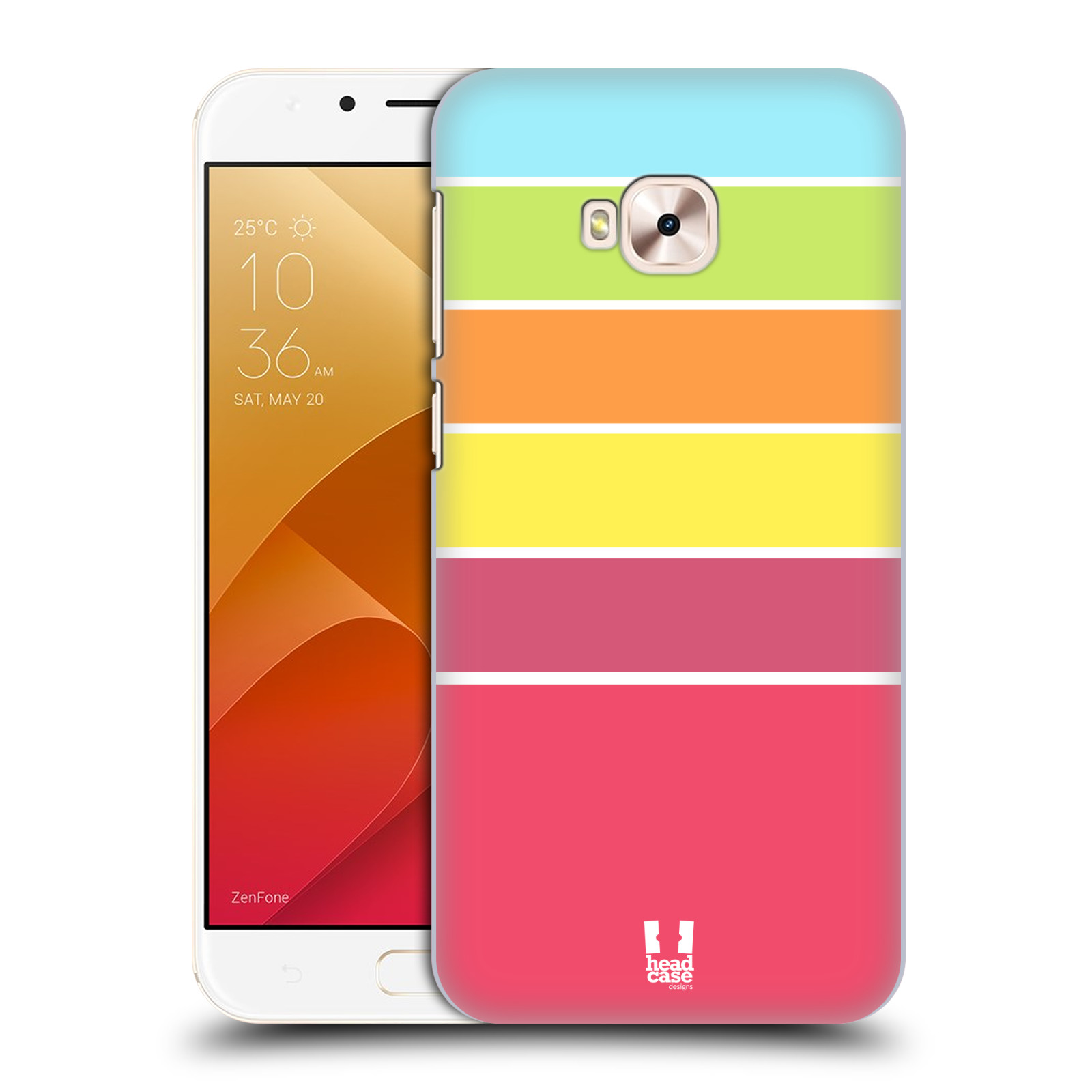 Zadní obal pro mobil Asus Zenfone 4 Selfie Pro ZD552KL - HEAD CASE - barevné pruhy růžová, oranžová