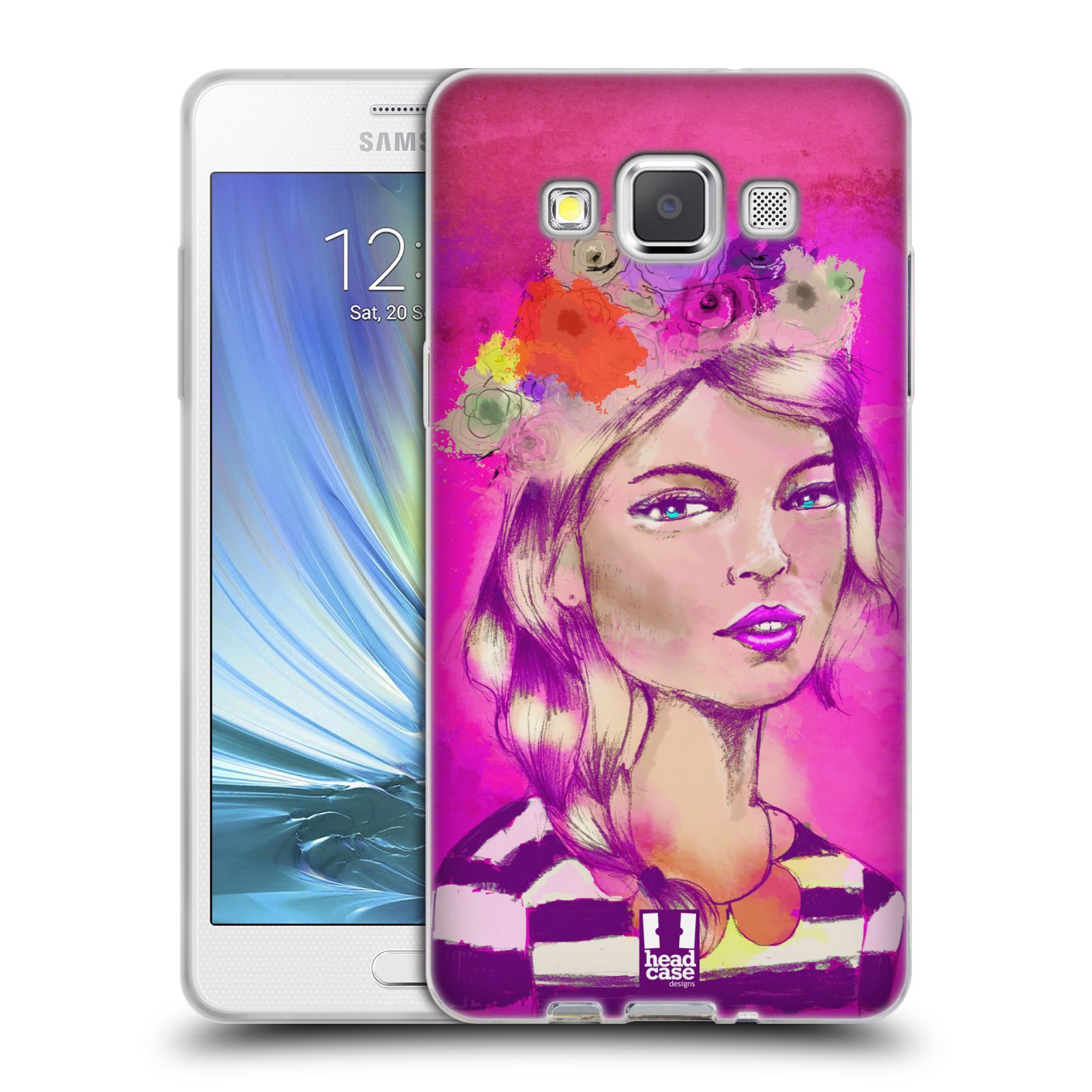 HEAD CASE silikonový obal na mobil Samsung Galaxy A5 vzor Dívka dlouhé květinové vlasy OKOUZLUJÍCÍ