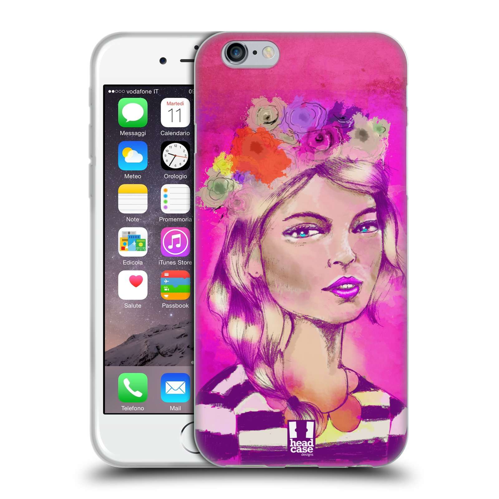 HEAD CASE silikonový obal na mobil Apple Iphone 6/6S vzor Dívka dlouhé květinové vlasy OKOUZLUJÍCÍ