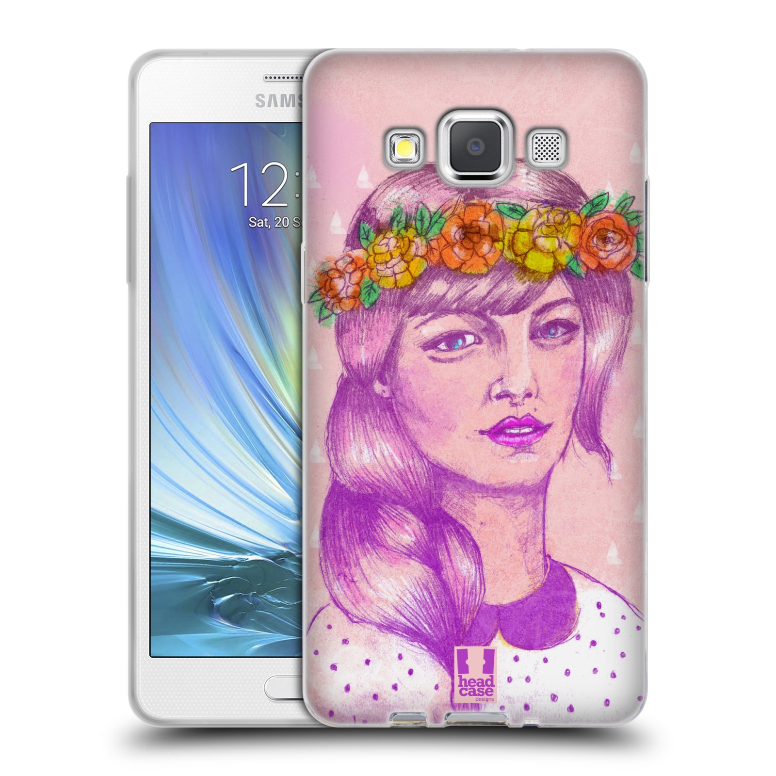 HEAD CASE silikonový obal na mobil Samsung Galaxy A5 vzor Dívka dlouhé květinové vlasy KRÁSA
