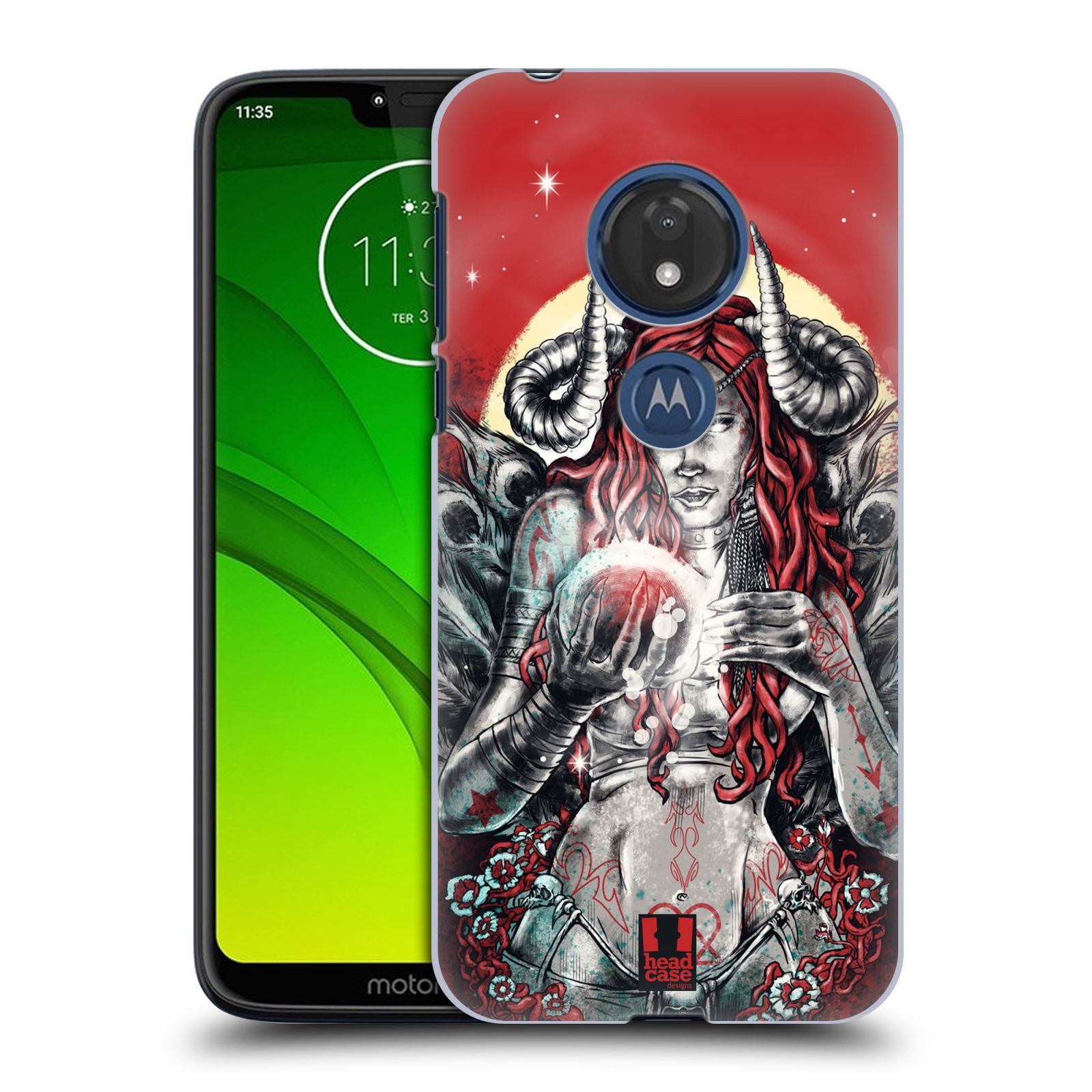 Pouzdro na mobil Motorola Moto G7 Play vzor Ďábelská žena koule