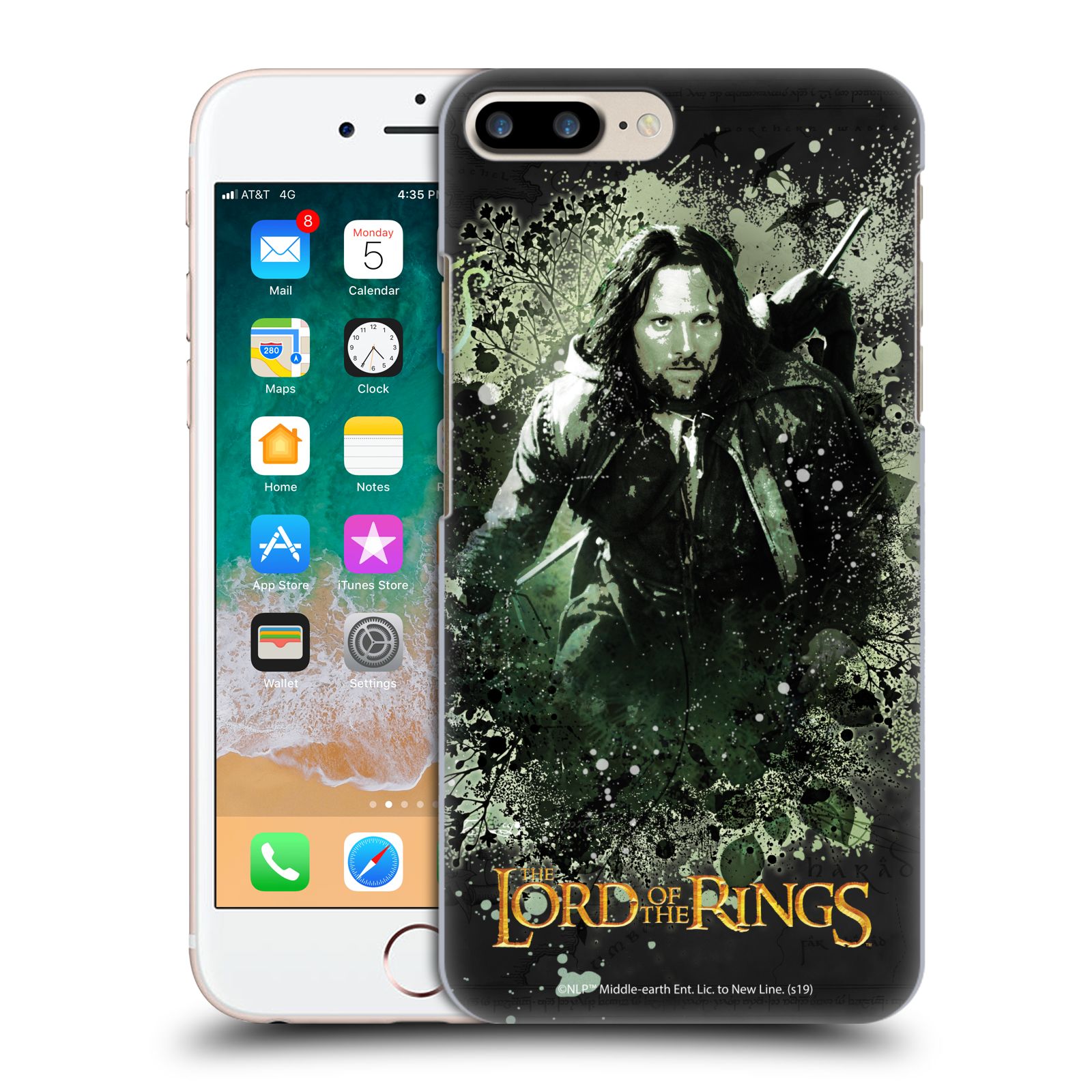 Zadní obal pro mobil Apple Iphone 7+ /  8+ - HEAD CASE - Pán Prstenů - Společenstvo Prstenu - Aragorn