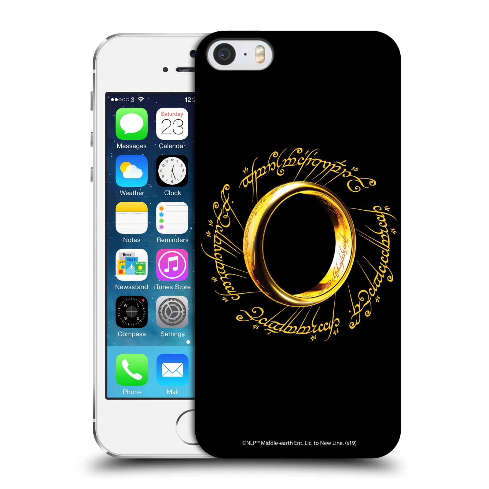 Pouzdro na mobil Apple Iphone 5/5S - HEAD CASE - Pán Prstenů - zlatý prsten