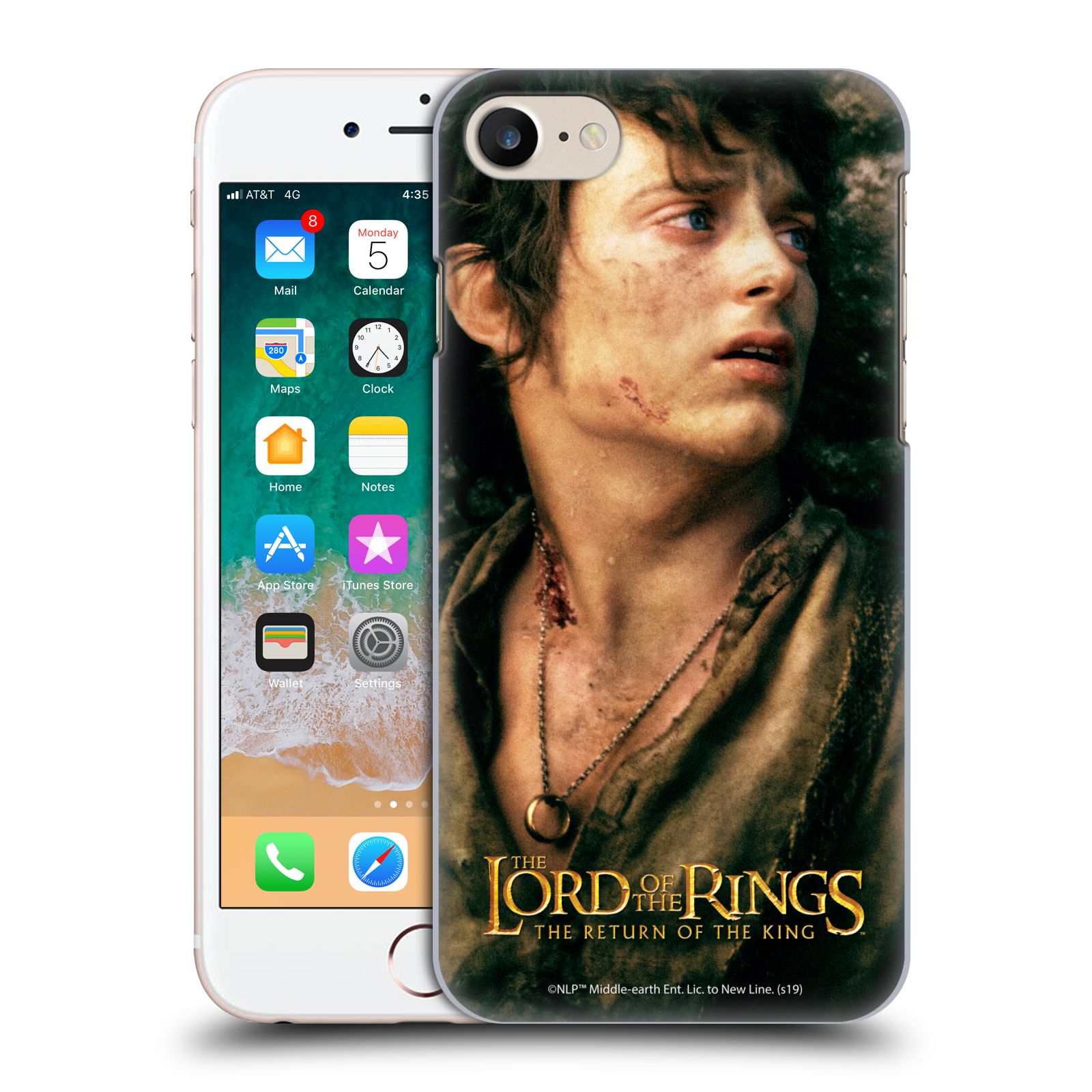 Pouzdro na mobil Apple Iphone 7/8 - HEAD CASE - Pán Prstenů - Frodo Pytlík tvář