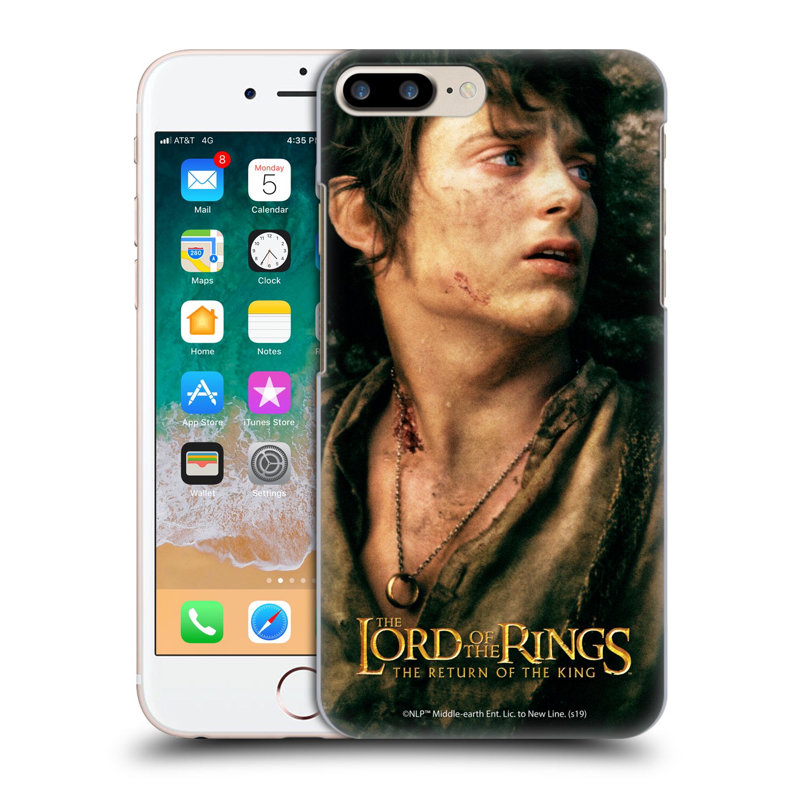 Pouzdro na mobil Apple Iphone 7/8 PLUS - HEAD CASE - Pán Prstenů - Frodo Pytlík tvář