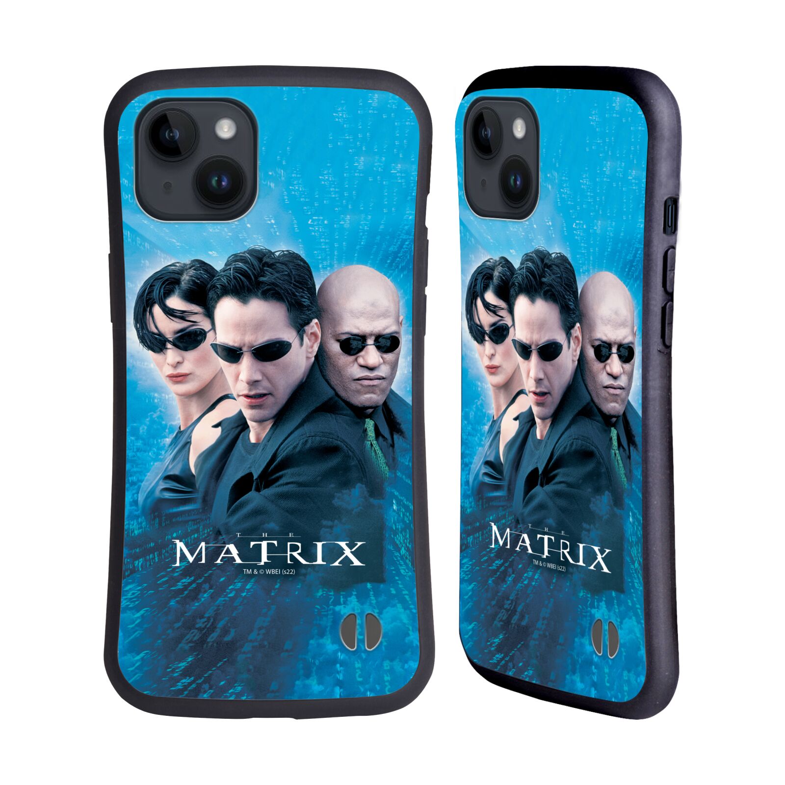 Obal na mobil Apple iPhone 15 PLUS - HEAD CASE - Matrix - Neo modré pozadí