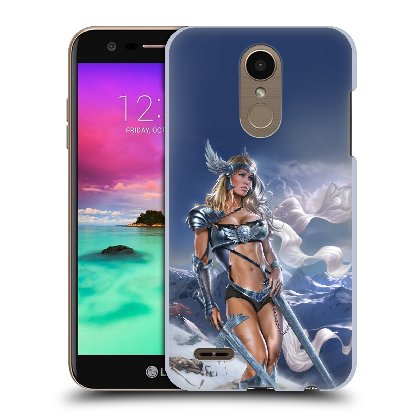 Pouzdro na mobil LG K10 2018 - HEAD CASE - Fantasy kresby Tom Wood - Princezna bojovnice