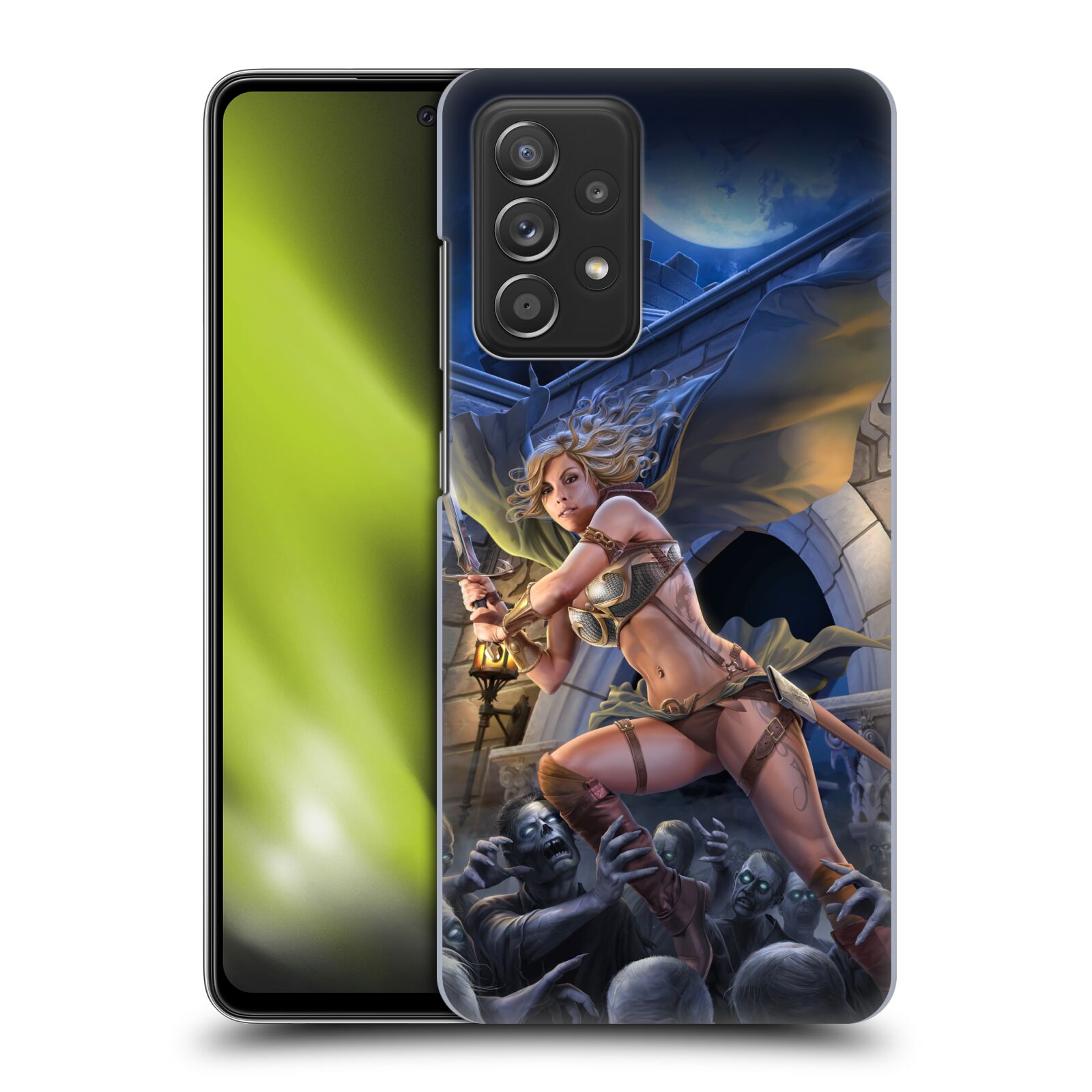 Pouzdro na mobil Samsung Galaxy A52 / A52 5G / A52s 5G - HEAD CASE - Fantasy kresby Tom Wood - Princezna bojovnice a zombies