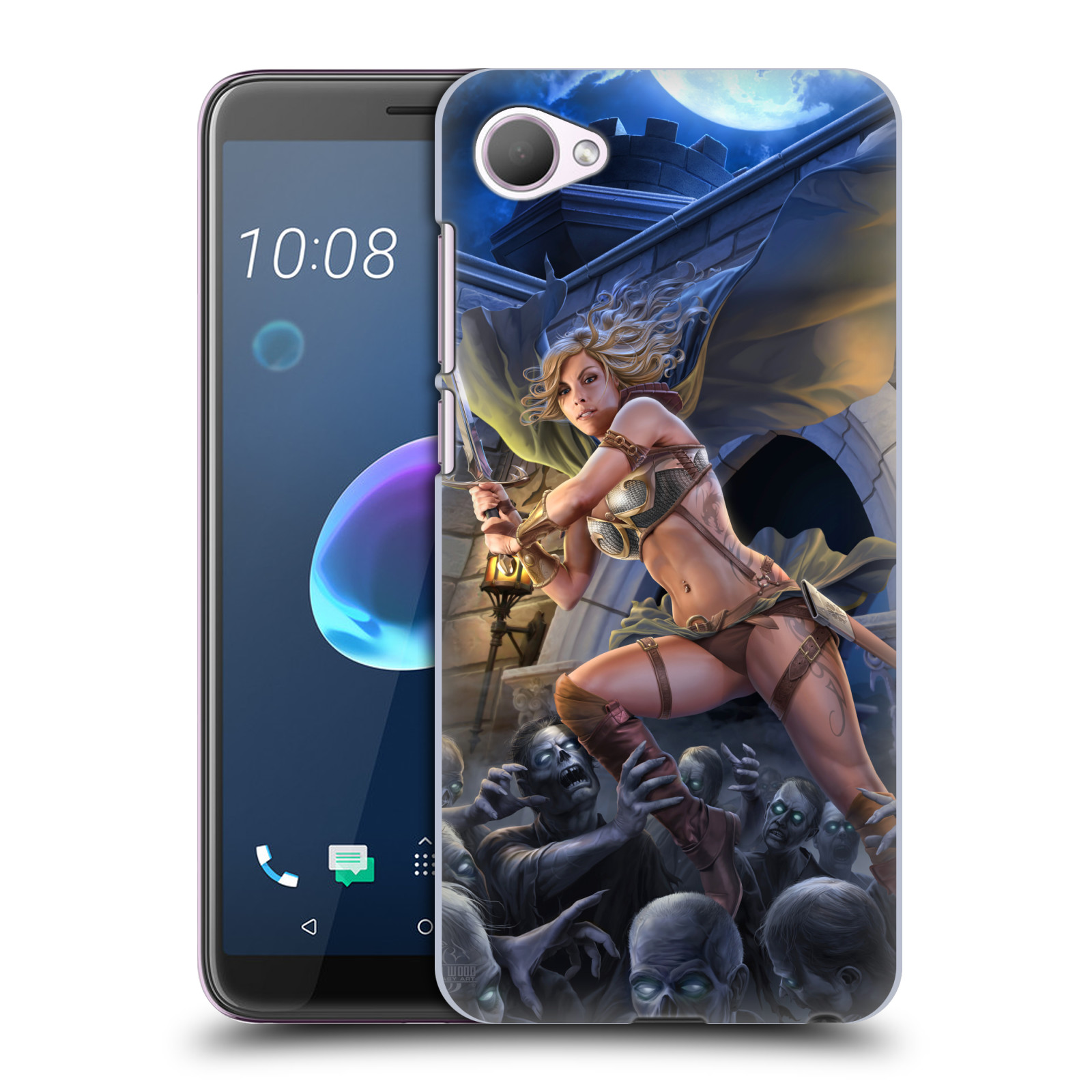 Pouzdro na mobil HTC Desire 12 / Desire 12 DUAL SIM - HEAD CASE - Fantasy kresby Tom Wood - Princezna bojovnice a zombies