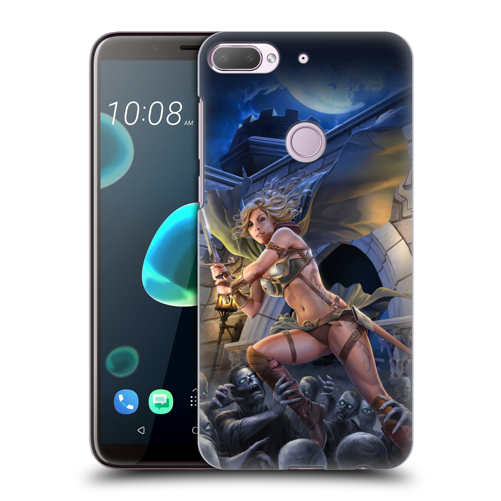 Pouzdro na mobil HTC Desire 12+ / Desire 12+ DUAL SIM - HEAD CASE - Fantasy kresby Tom Wood - Princezna bojovnice a zombies