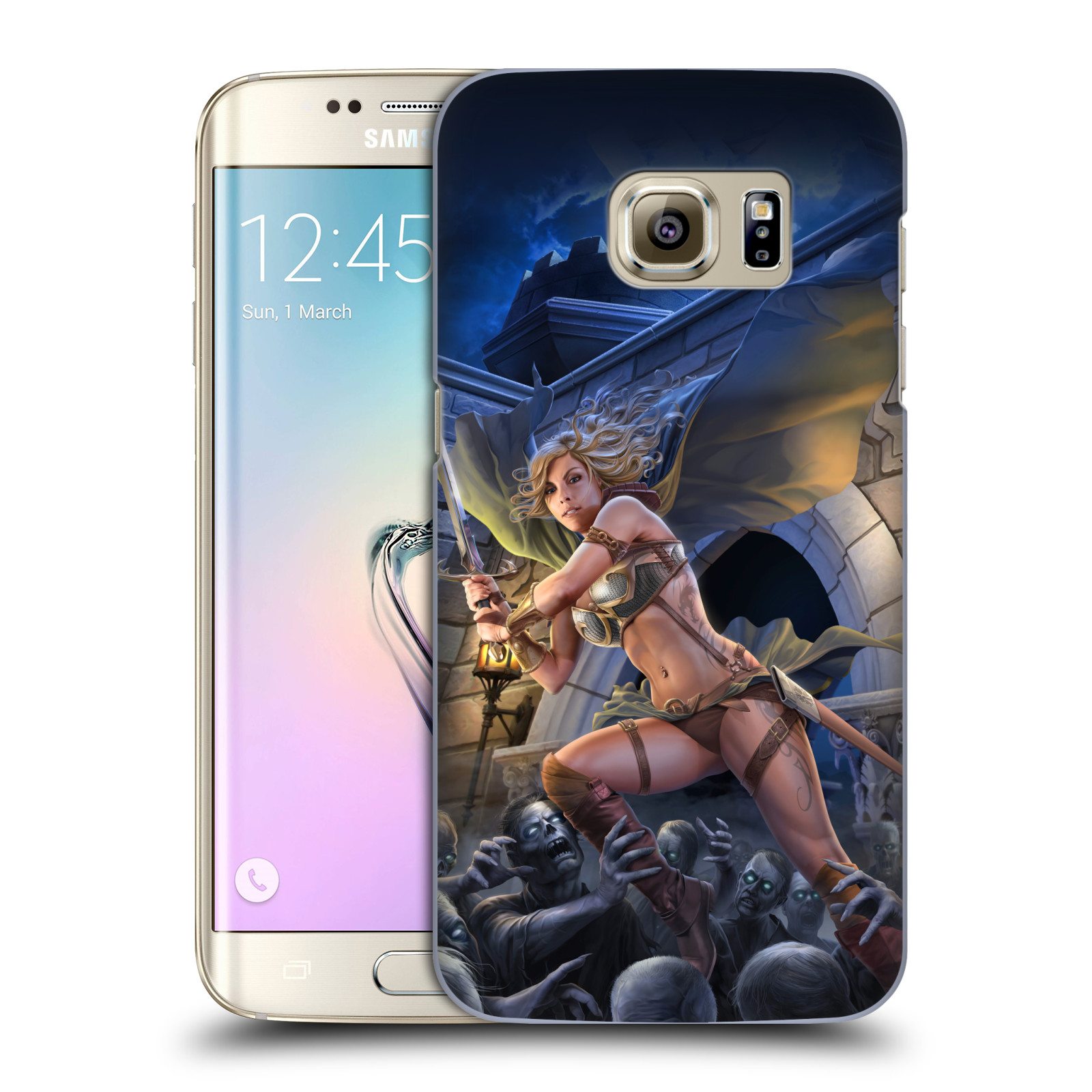 Pouzdro na mobil Samsung Galaxy S7 EDGE - HEAD CASE - Fantasy kresby Tom Wood - Princezna bojovnice a zombies