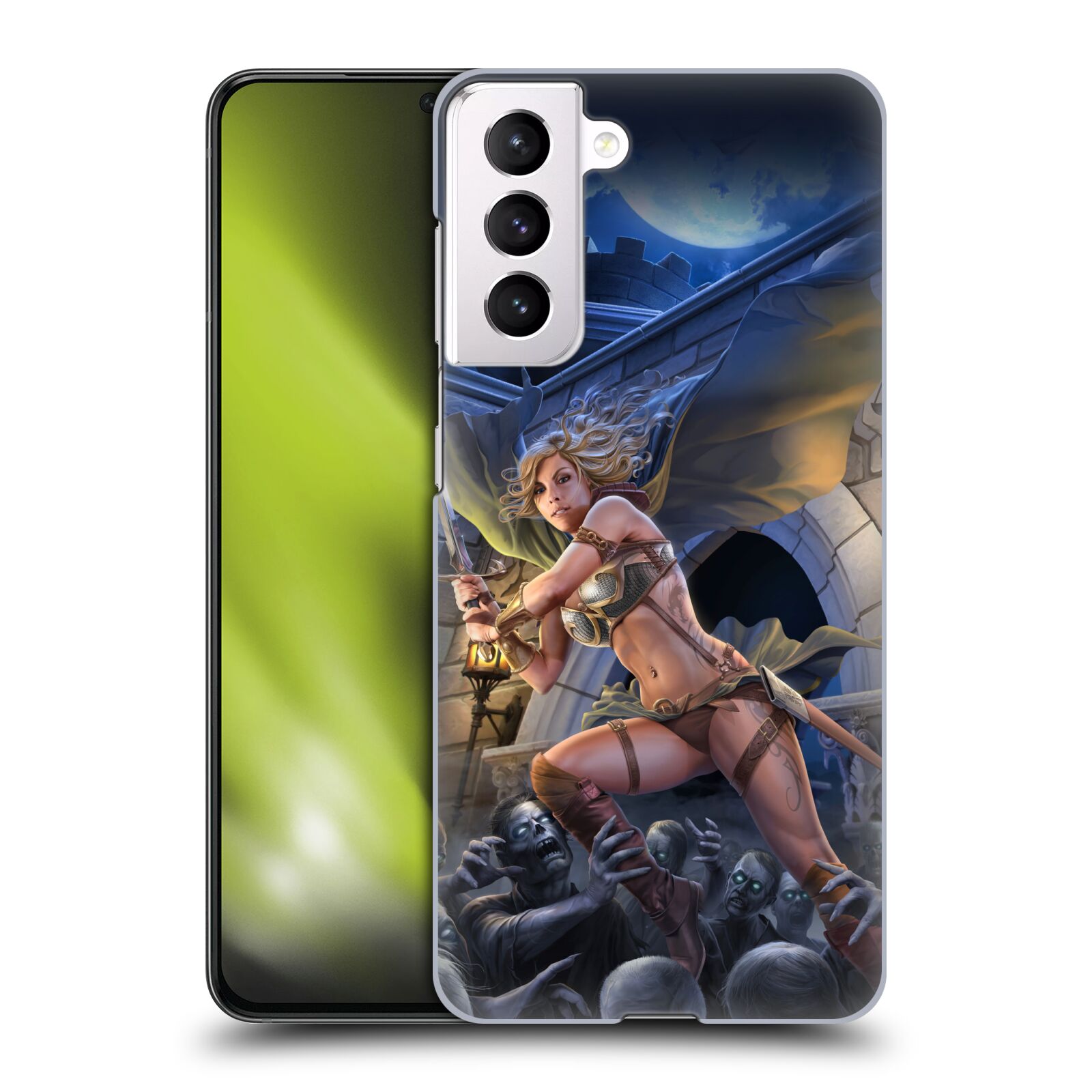Pouzdro na mobil Samsung Galaxy S21 5G - HEAD CASE - Fantasy kresby Tom Wood - Princezna bojovnice a zombies