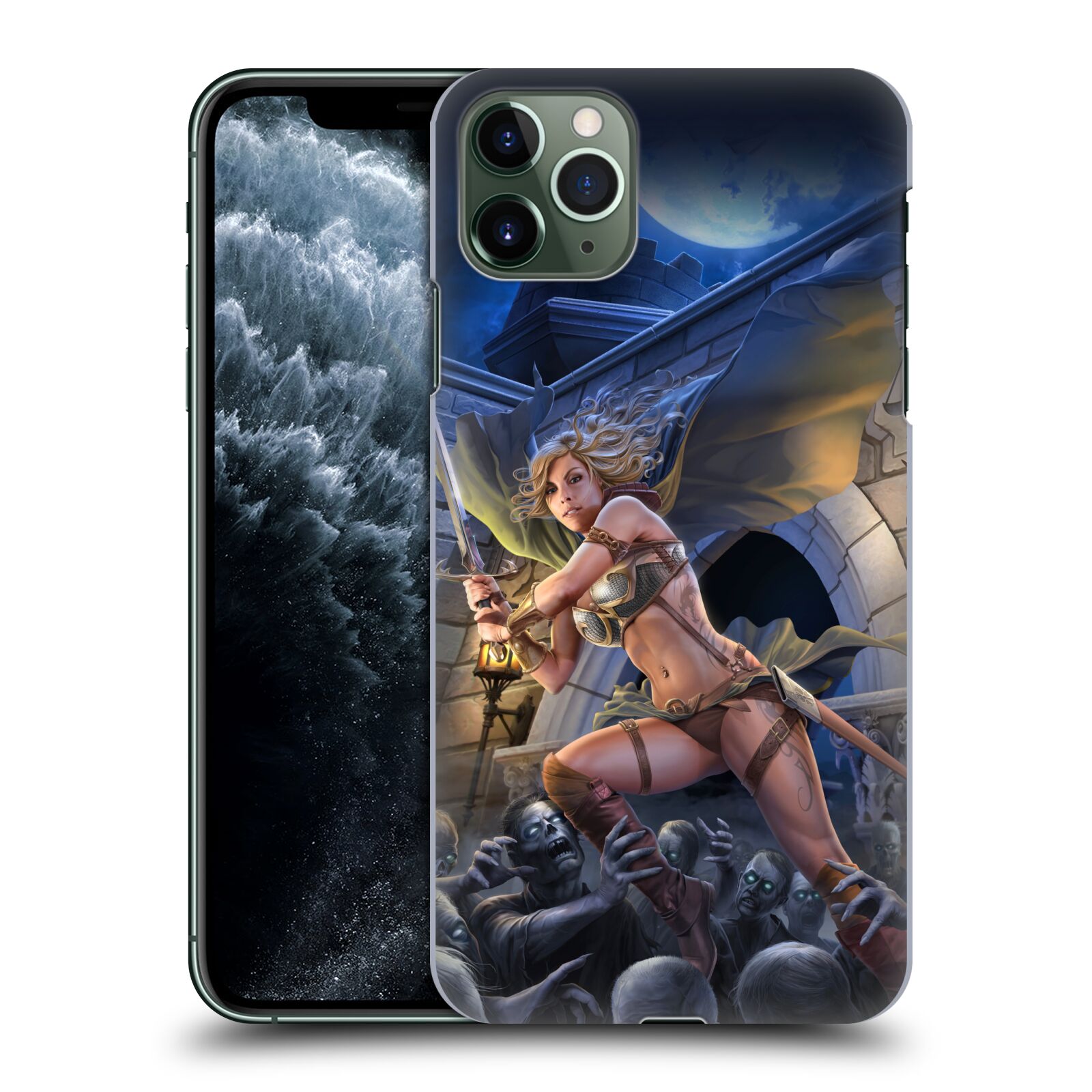 Pouzdro na mobil Apple Iphone 11 PRO MAX - HEAD CASE - Fantasy kresby Tom Wood - Princezna bojovnice a zombies