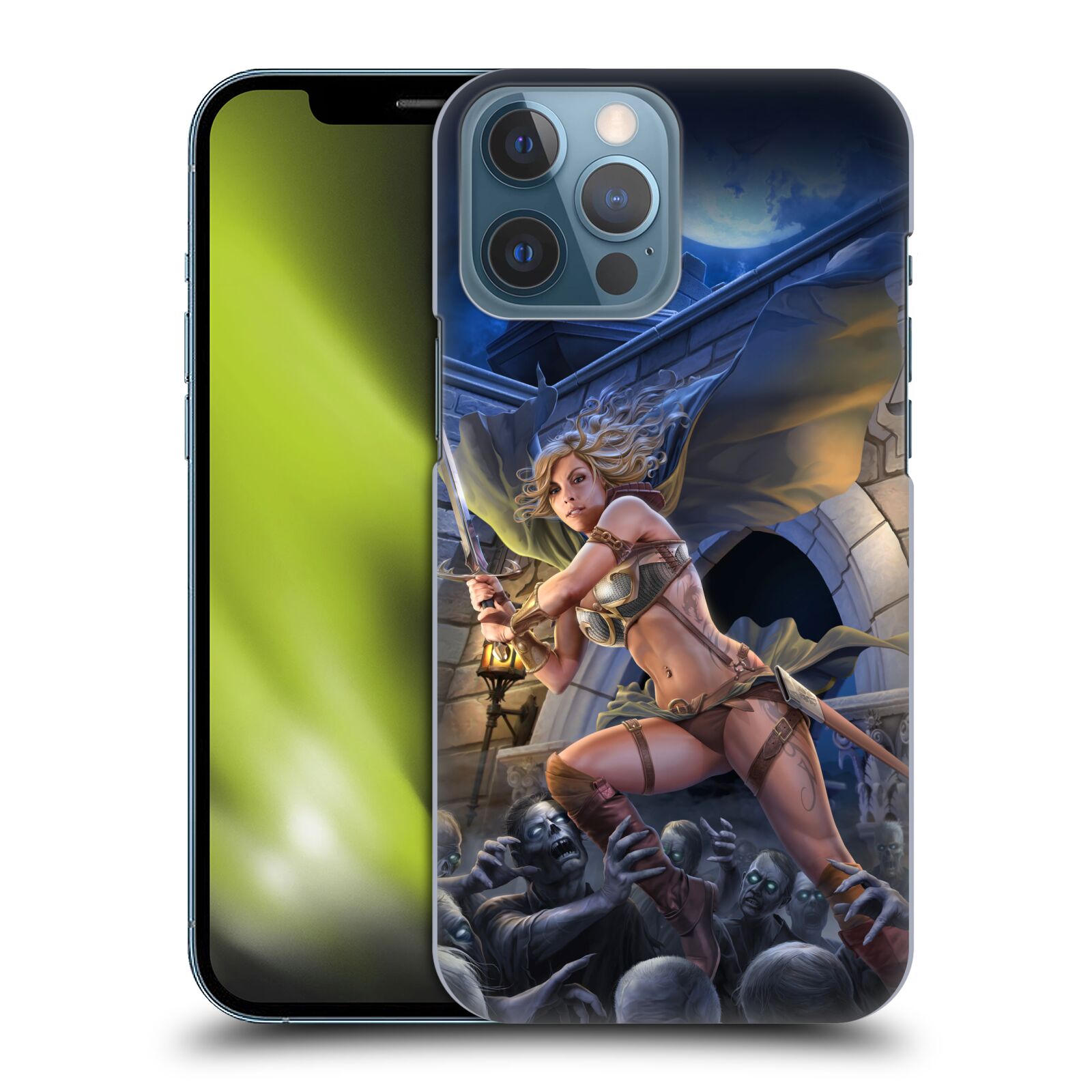 Pouzdro na mobil Apple Iphone 13 PRO MAX - HEAD CASE - Fantasy kresby Tom Wood - Princezna bojovnice a zombies