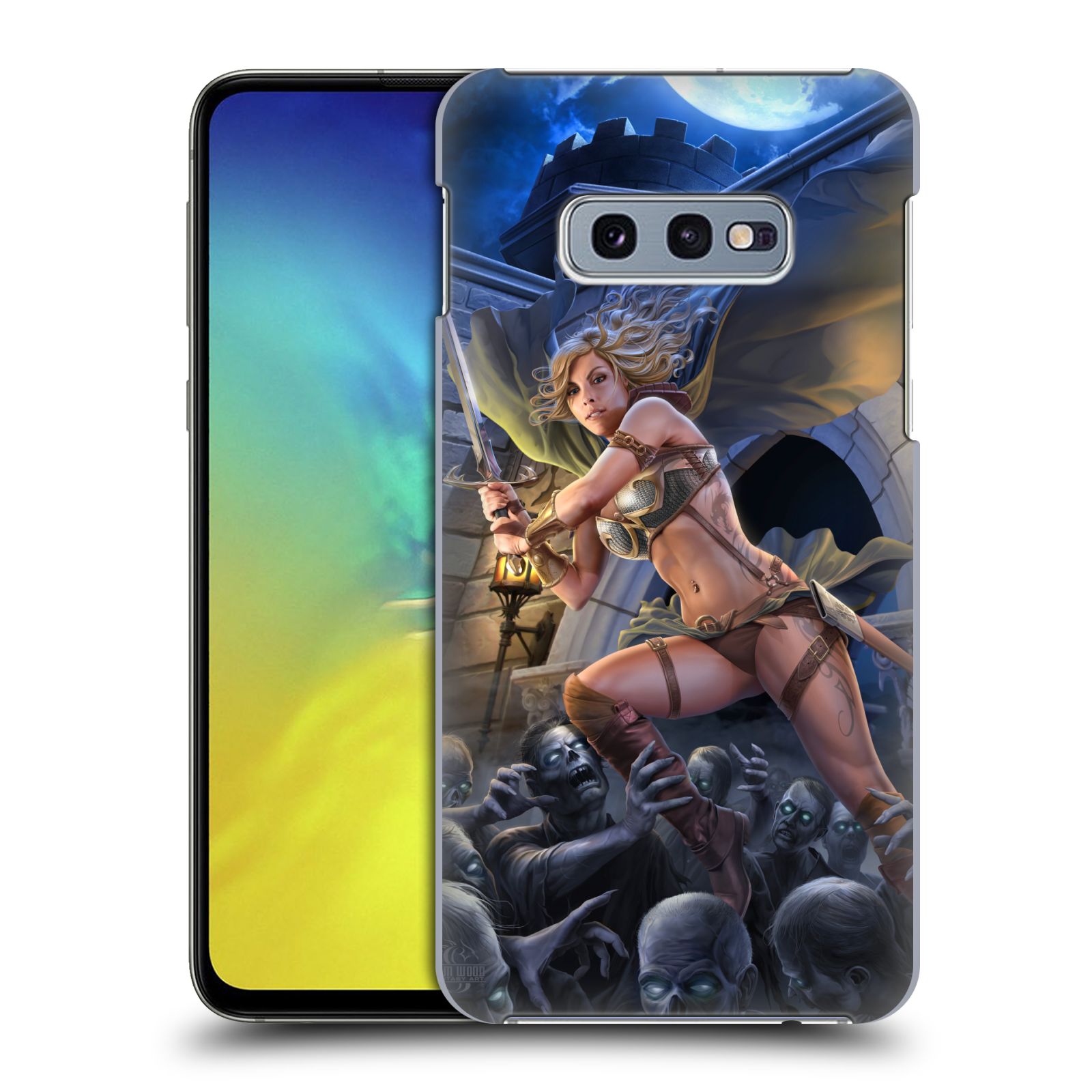 Pouzdro na mobil Samsung Galaxy S10e - HEAD CASE - Fantasy kresby Tom Wood - Princezna bojovnice a zombies