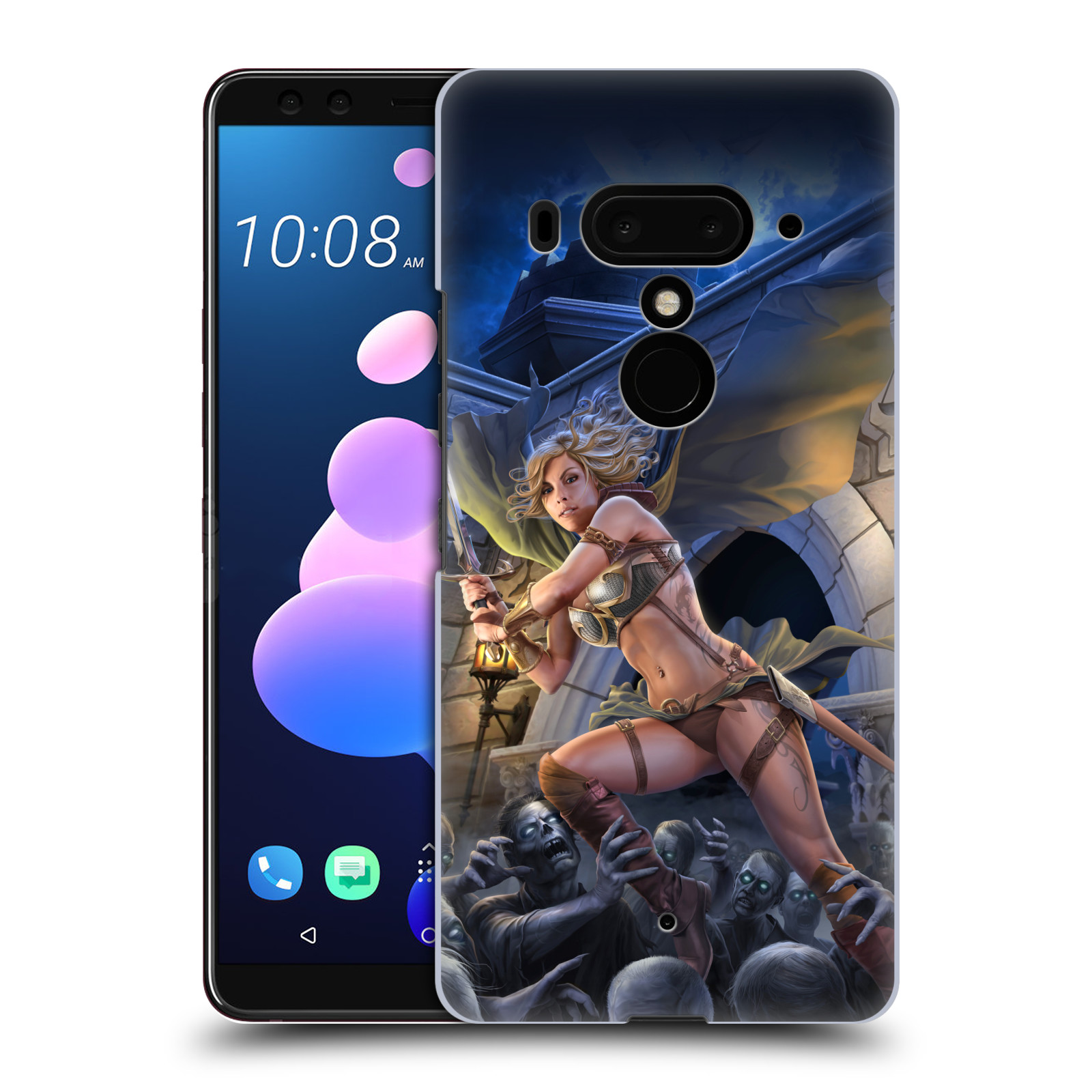 Pouzdro na mobil HTC U 12 PLUS / U 12+ DUAL SIM - HEAD CASE - Fantasy kresby Tom Wood - Princezna bojovnice a zombies
