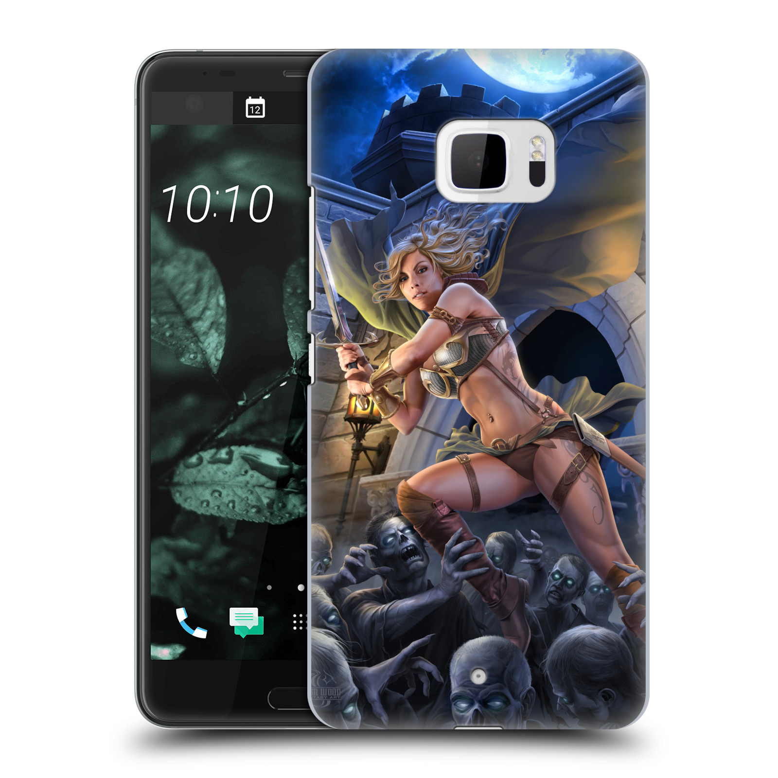 Pouzdro na mobil HTC U Ultra - HEAD CASE - Fantasy kresby Tom Wood - Princezna bojovnice a zombies