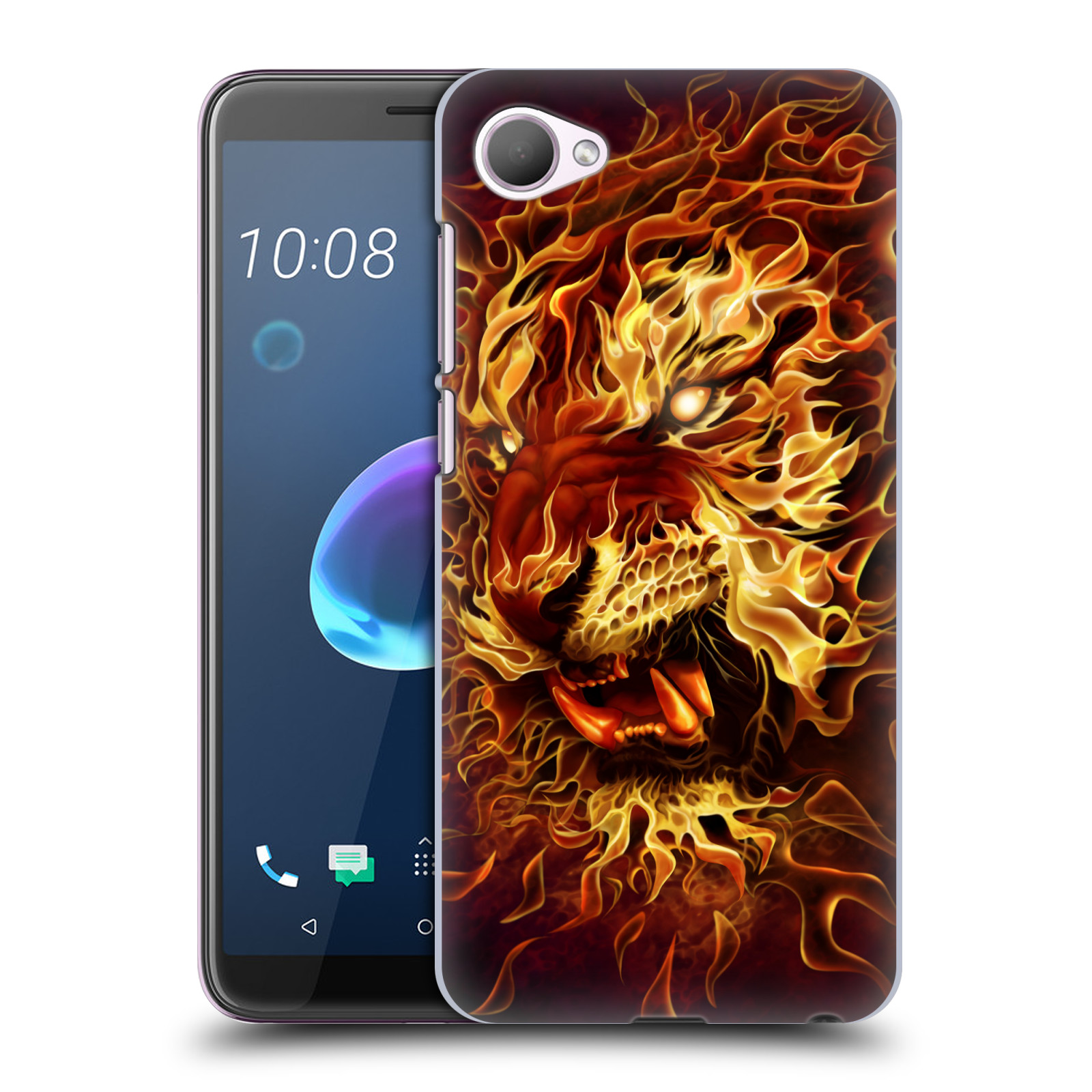 Pouzdro na mobil HTC Desire 12 / Desire 12 DUAL SIM - HEAD CASE - Fantasy kresby Tom Wood - Ohnivý tygr