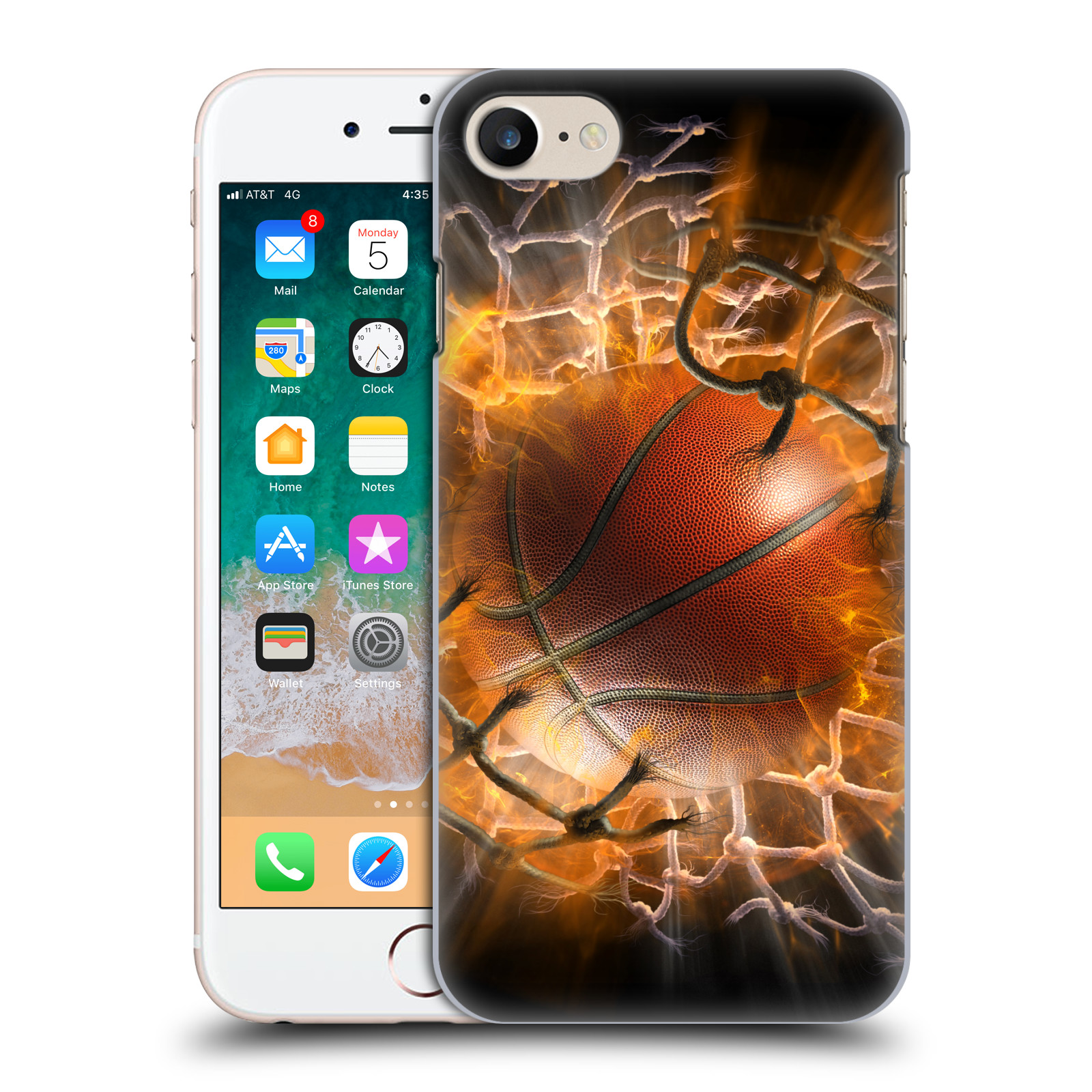 Pouzdro na mobil Apple Iphone 7/8 - HEAD CASE - Fantasy kresby Tom Wood - Basketball