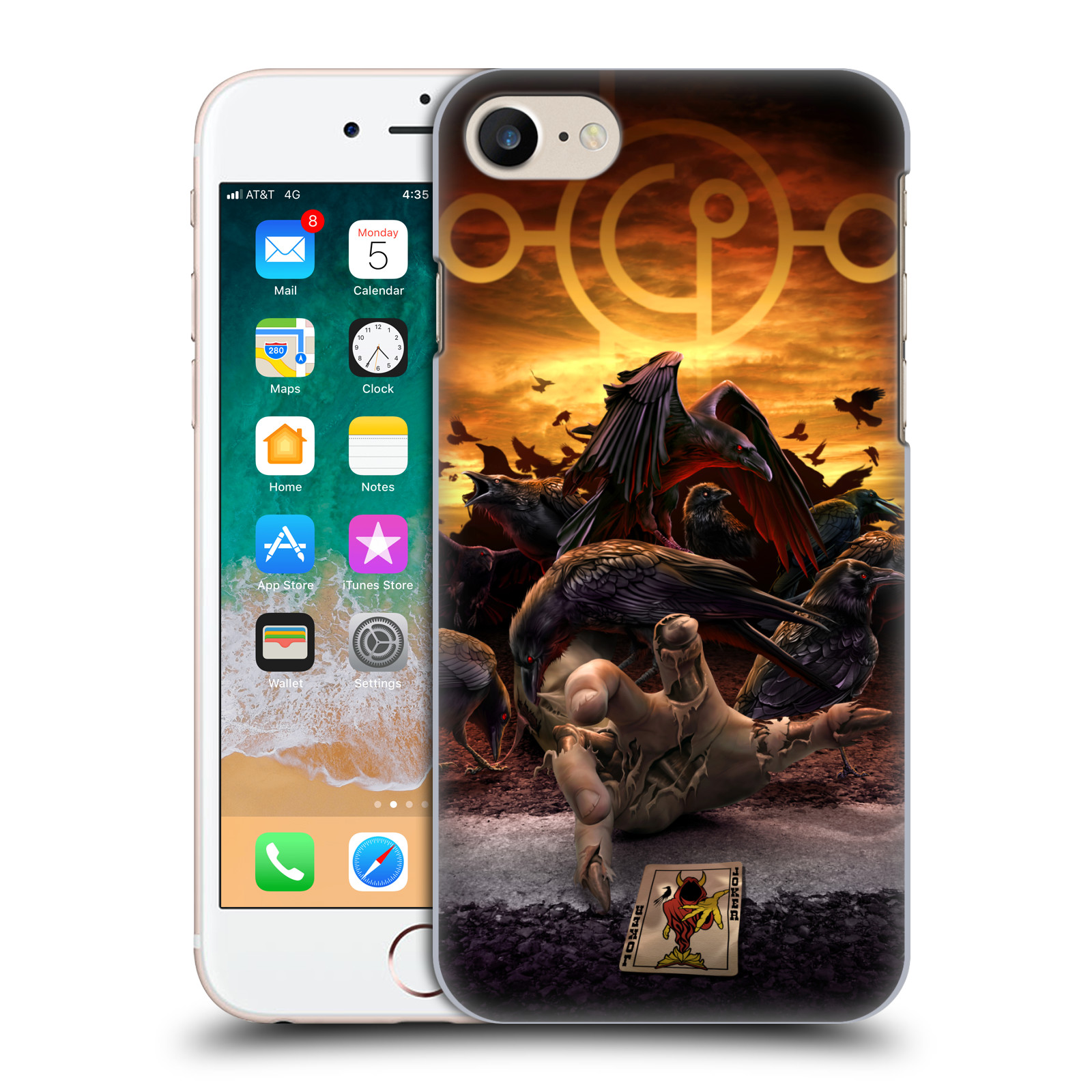 Pouzdro na mobil Apple Iphone 7/8 - HEAD CASE - Fantasy kresby Tom Wood - Vrahové koruny