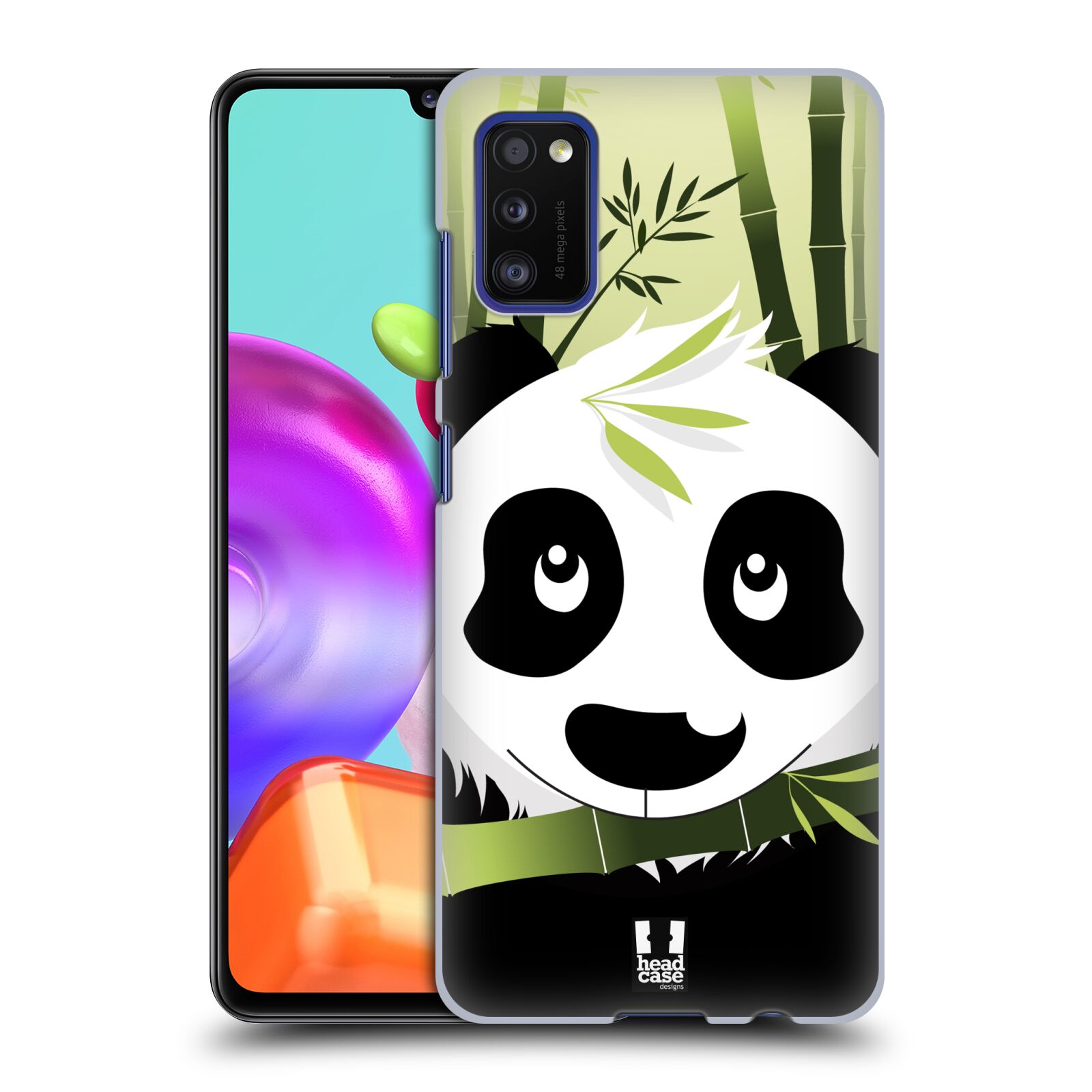 Zadní kryt na mobil Samsung Galaxy A41 vzor kreslená panda zelená
