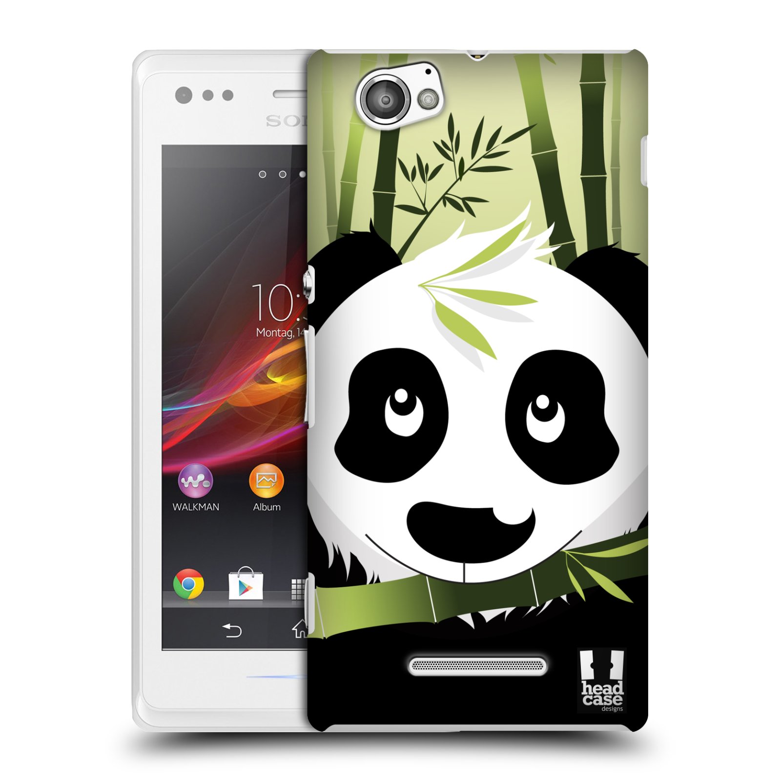 HEAD CASE plastový obal na mobil Sony Xperia M vzor kreslená panda zelená