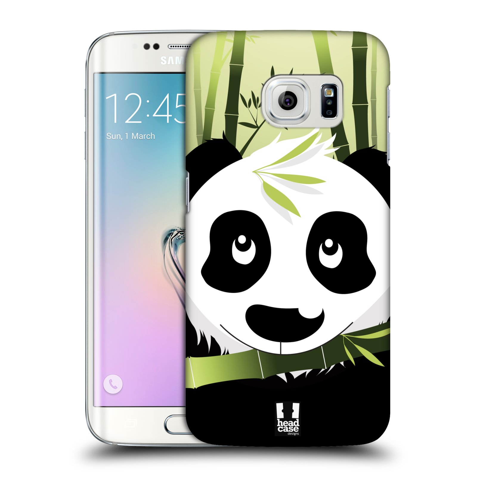 HEAD CASE plastový obal na mobil SAMSUNG Galaxy S6 EDGE (G9250, G925, G925F) vzor kreslená panda zelená