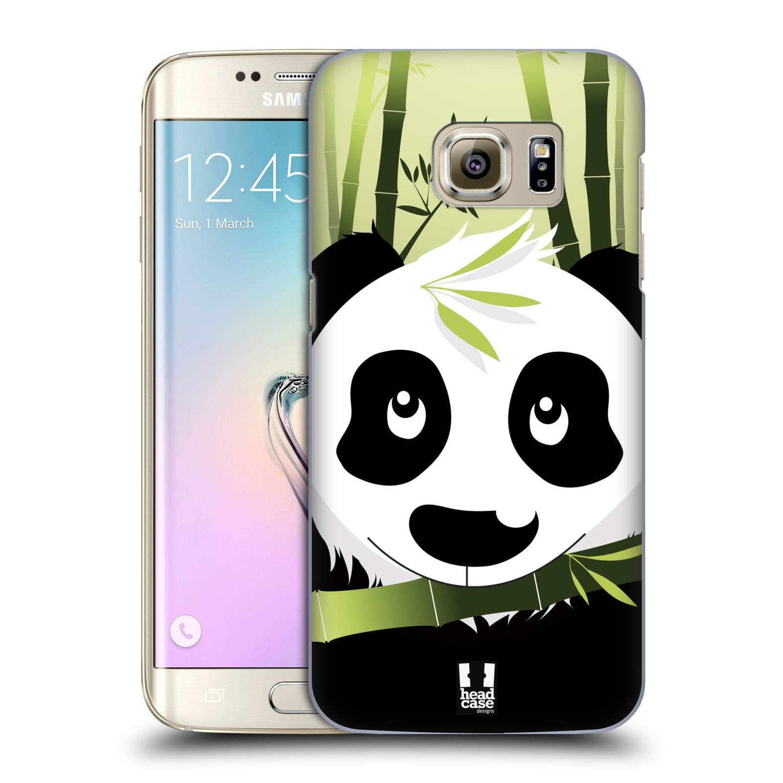 HEAD CASE plastový obal na mobil SAMSUNG GALAXY S7 EDGE vzor kreslená panda zelená
