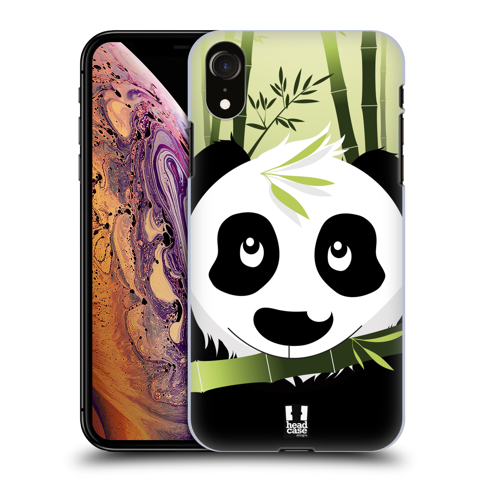 HEAD CASE plastový obal na mobil Apple Iphone XR vzor kreslená panda zelená