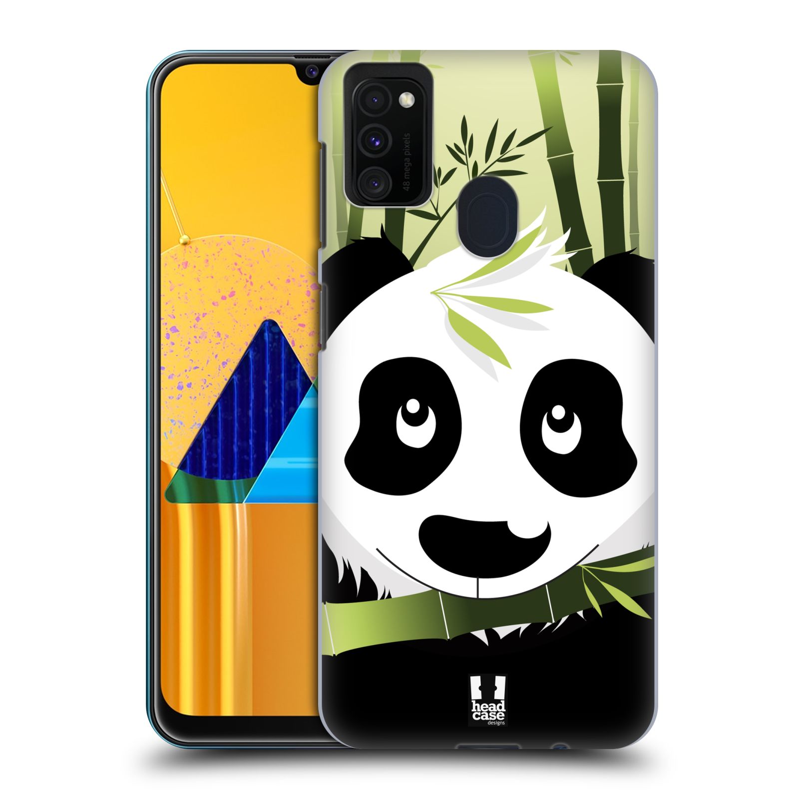 Zadní kryt na mobil Samsung Galaxy M21 vzor kreslená panda zelená