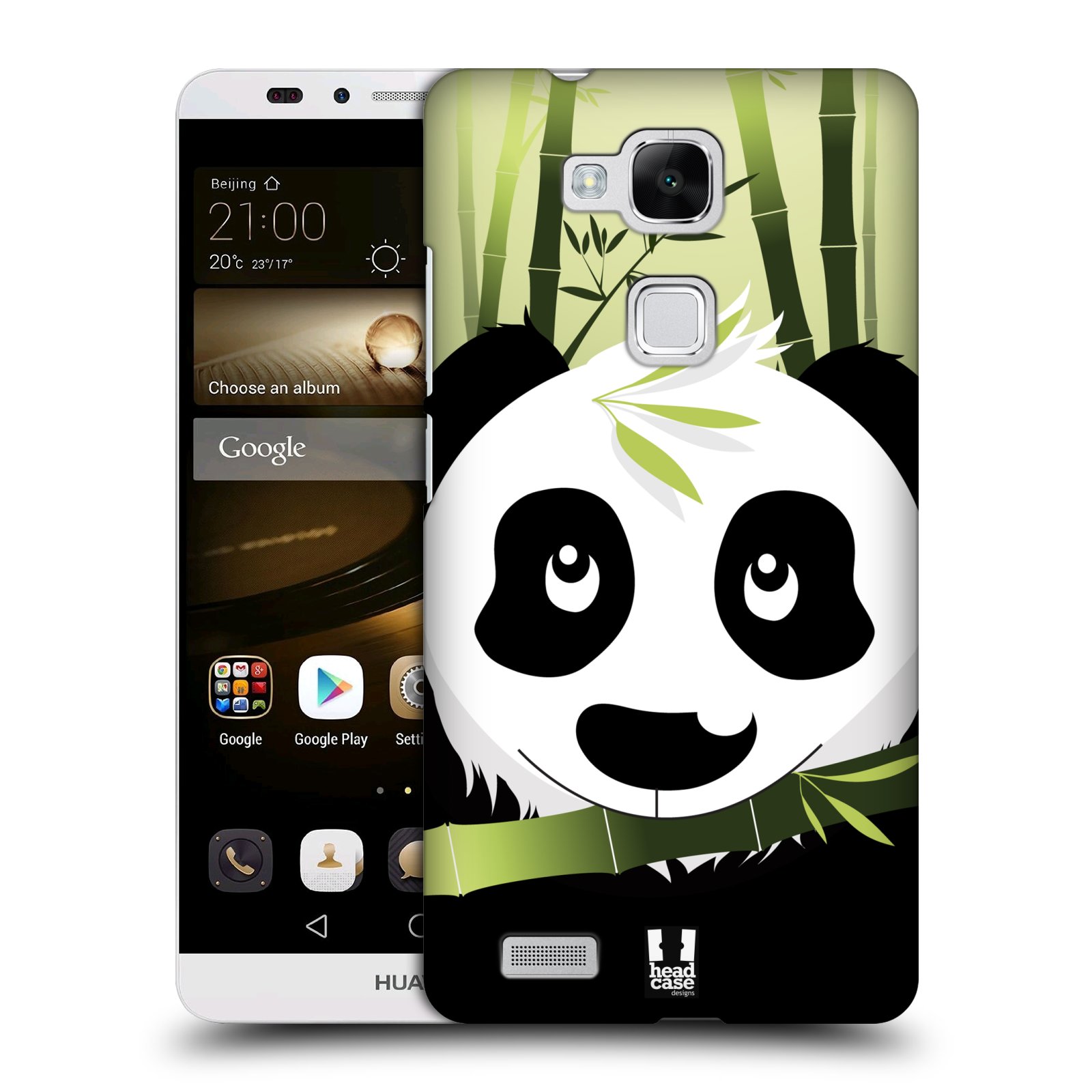 HEAD CASE plastový obal na mobil Huawei Mate 7 vzor kreslená panda zelená