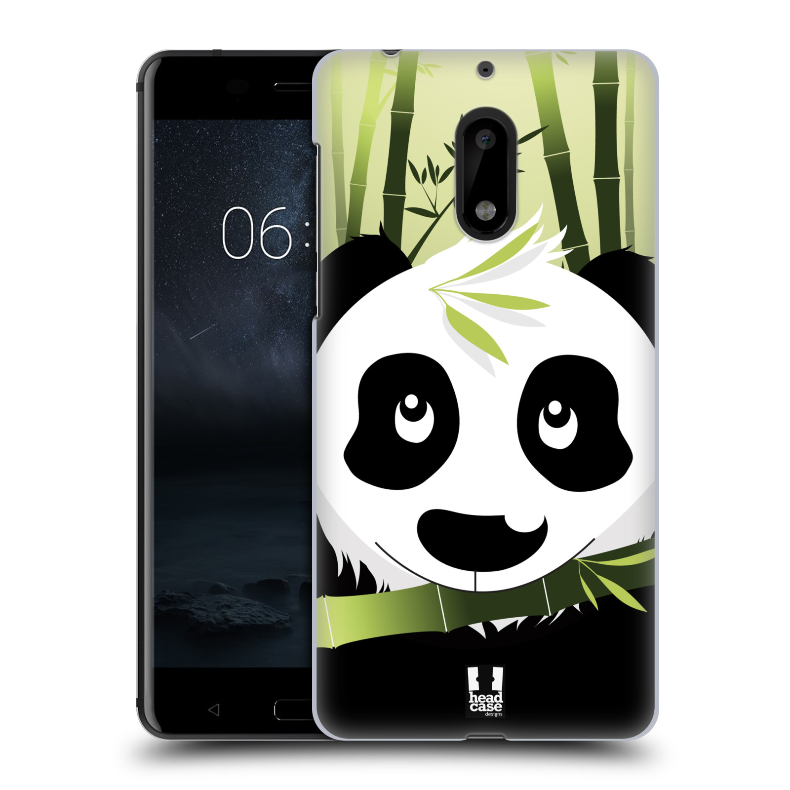 HEAD CASE plastový obal na mobil Nokia 6 vzor kreslená panda zelená