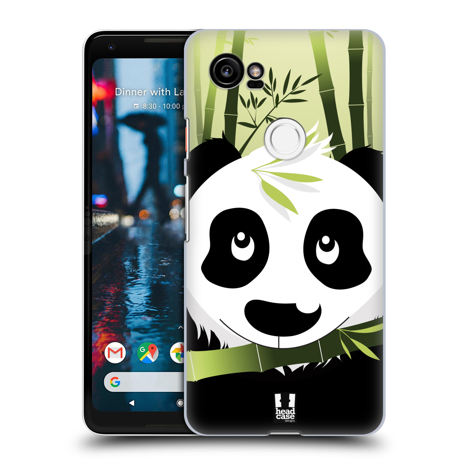 HEAD CASE plastový obal na mobil Google Pixel 2 XL vzor kreslená panda zelená