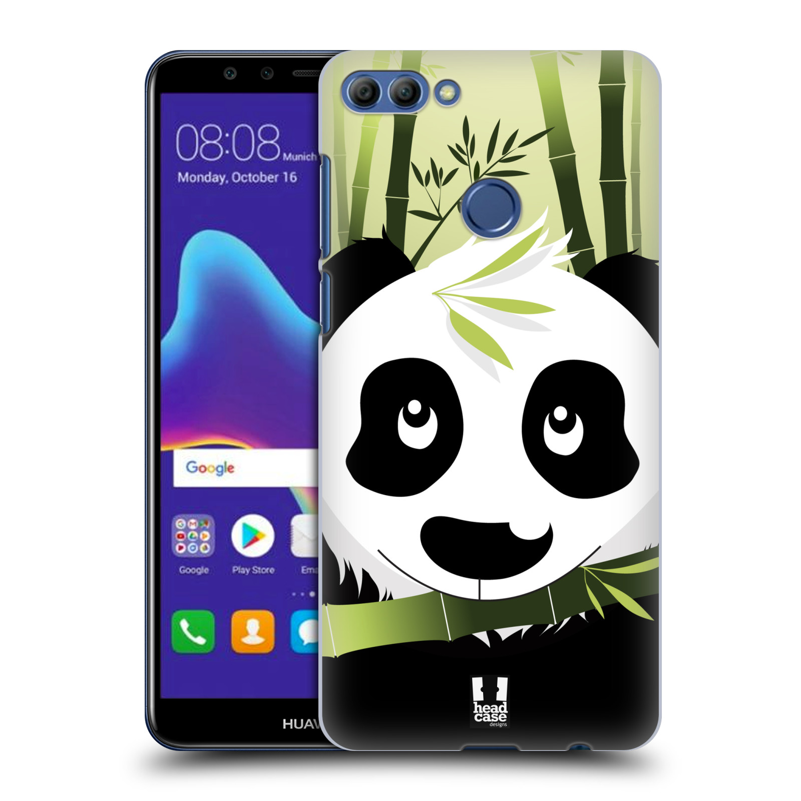 HEAD CASE plastový obal na mobil Huawei Y9 2018 vzor kreslená panda zelená