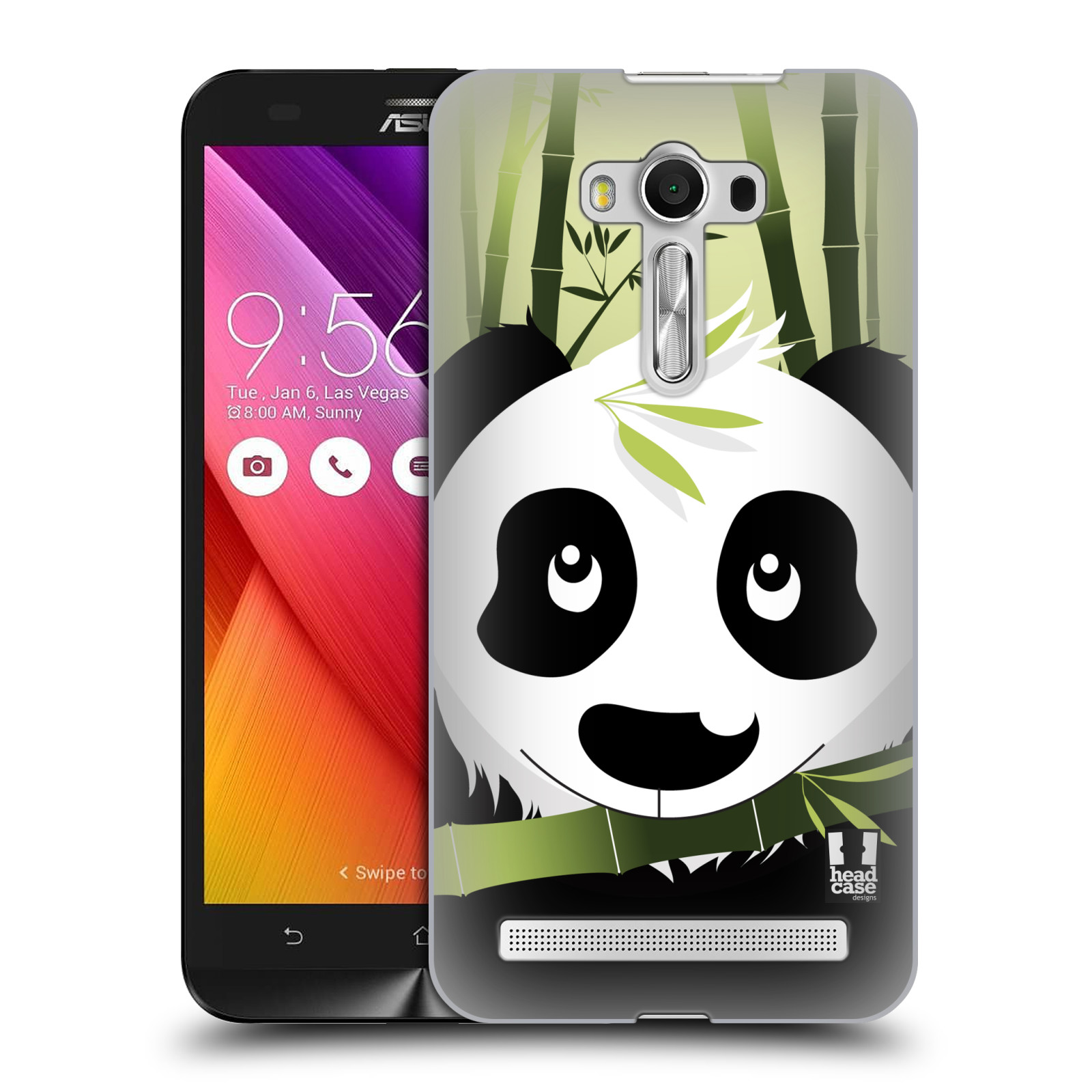 HEAD CASE plastový obal na mobil Asus Zenfone 2 LASER (5,5 displej ZE550KL) vzor kreslená panda zelená