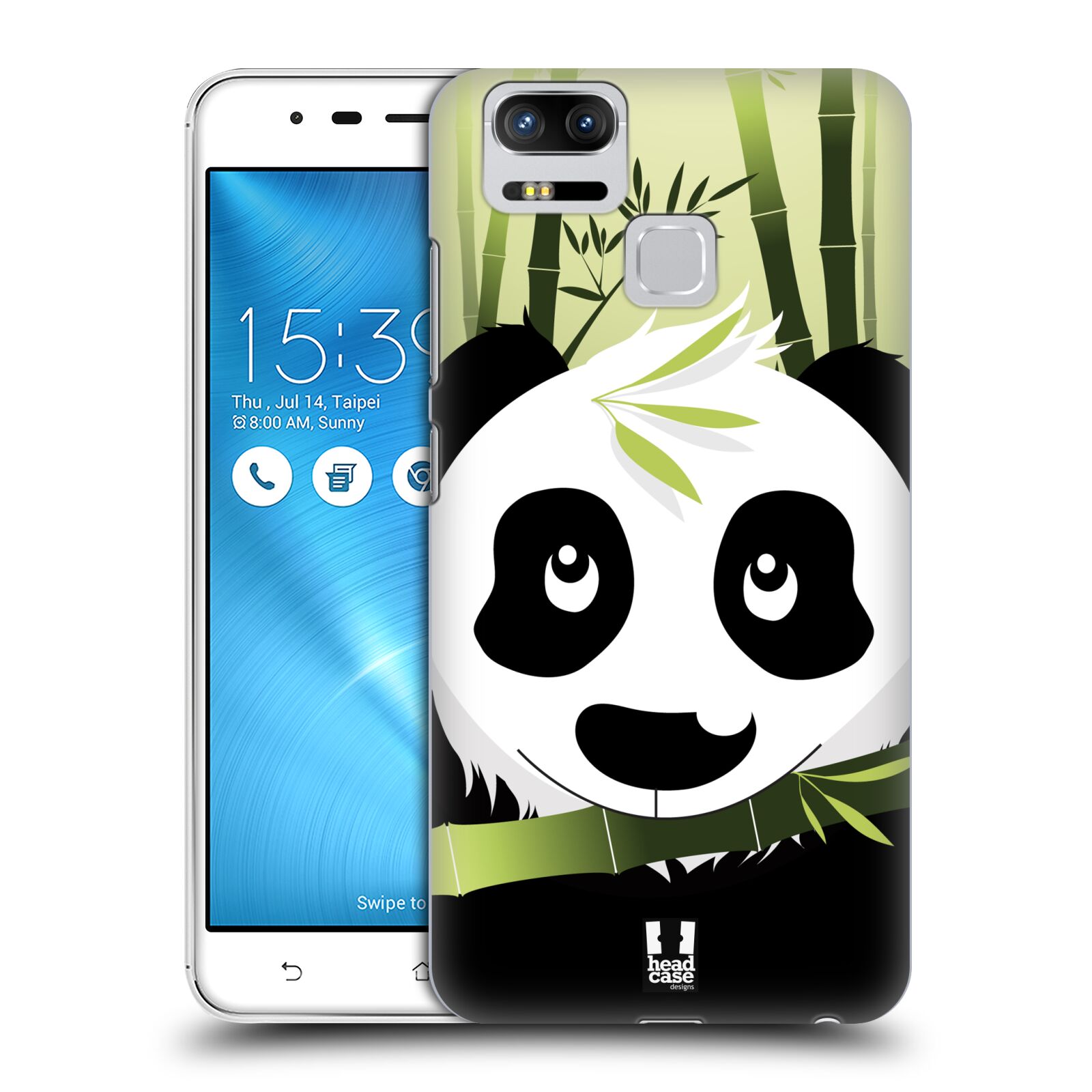 HEAD CASE plastový obal na mobil Asus Zenfone 3 Zoom ZE553KL vzor kreslená panda zelená