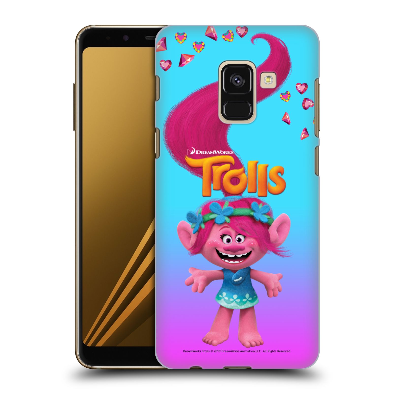 Pouzdro na mobil Samsung Galaxy A8+ 2018, A8 PLUS 2018 - HEAD CASE - Pohádka - Trollové skřítek holčička Poppy