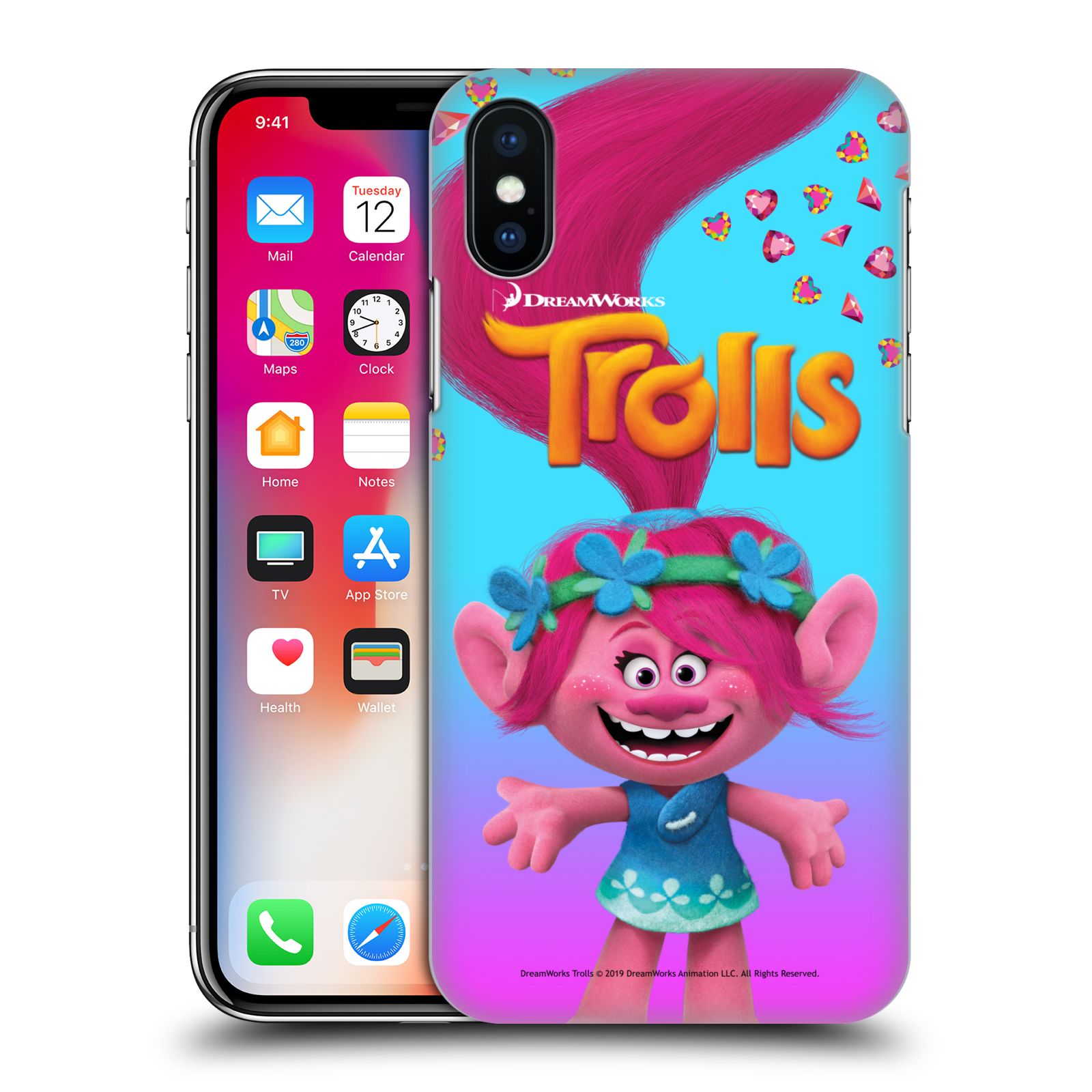 Pouzdro na mobil Apple Iphone X/XS - HEAD CASE - Pohádka - Trollové skřítek holčička Poppy