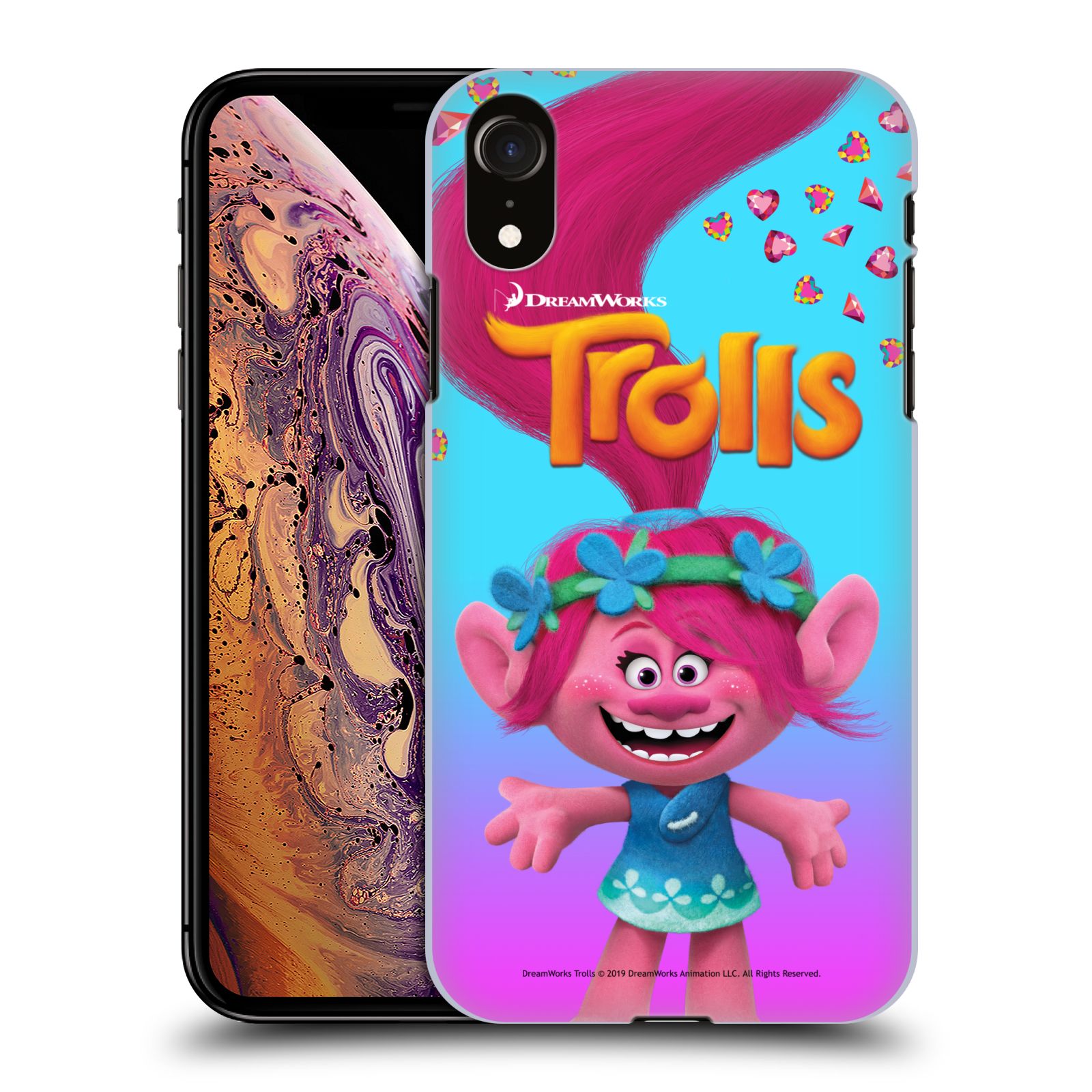 Pouzdro na mobil Apple Iphone XR - HEAD CASE - Pohádka - Trollové skřítek holčička Poppy