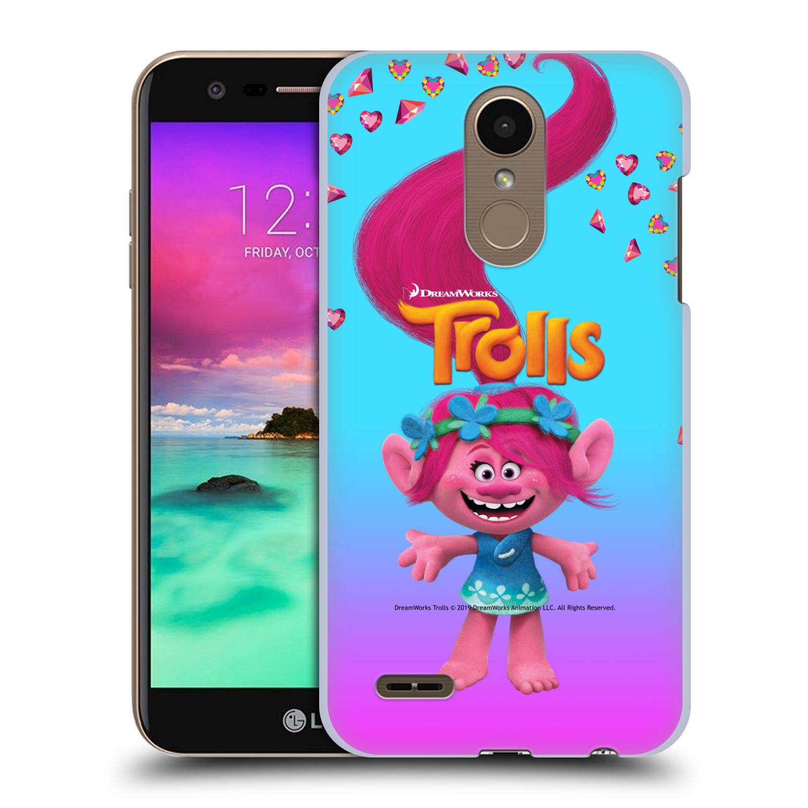 Pouzdro na mobil LG K10 2018 - HEAD CASE - Pohádka - Trollové skřítek holčička Poppy