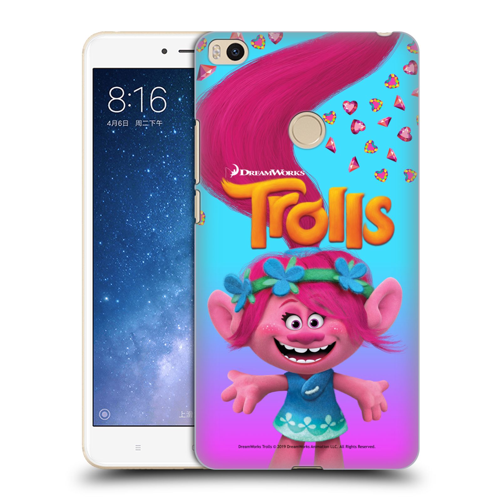 Pouzdro na mobil Xiaomi Mi Max 2 - HEAD CASE - Pohádka - Trollové skřítek holčička Poppy