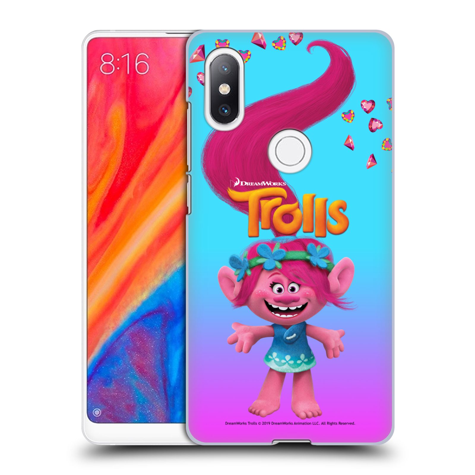 Pouzdro na mobil Xiaomi Mi Mix 2S - HEAD CASE - Pohádka - Trollové skřítek holčička Poppy