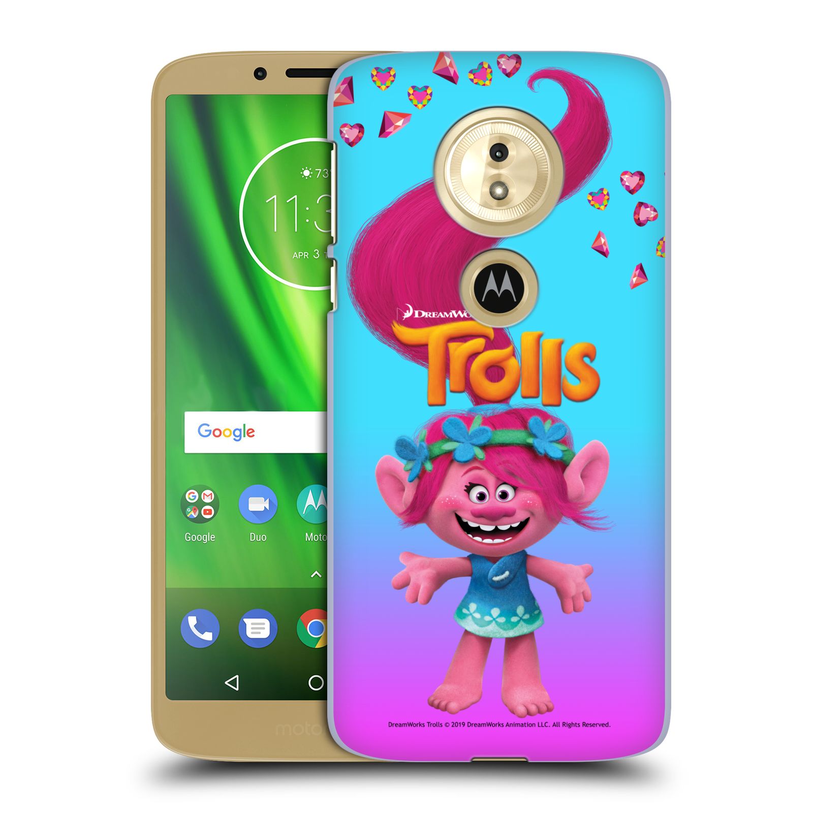 Pouzdro na mobil Motorola Moto E5 - HEAD CASE - Pohádka - Trollové skřítek holčička Poppy