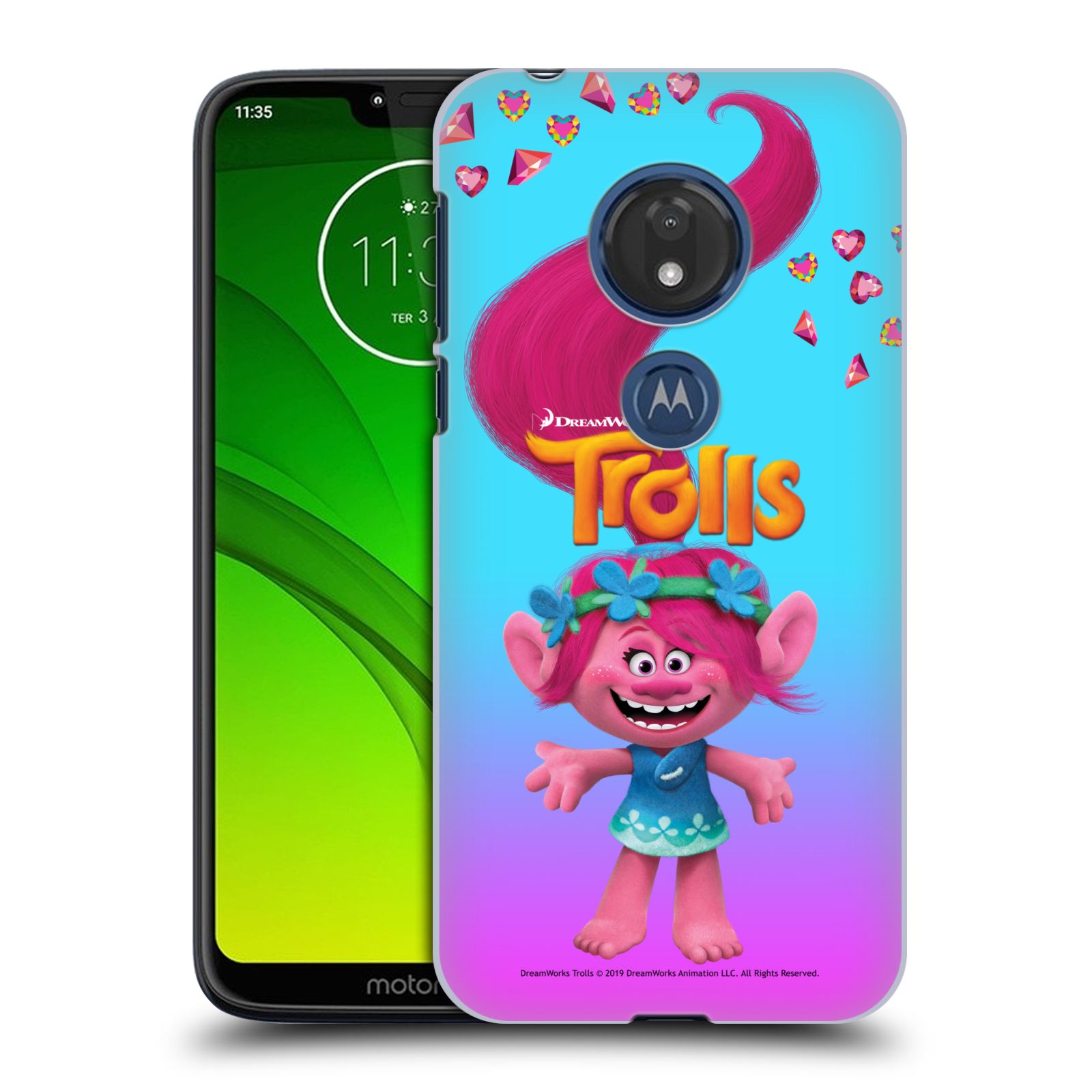 Pouzdro na mobil Motorola Moto G7 Play - HEAD CASE - Pohádka - Trollové skřítek holčička Poppy