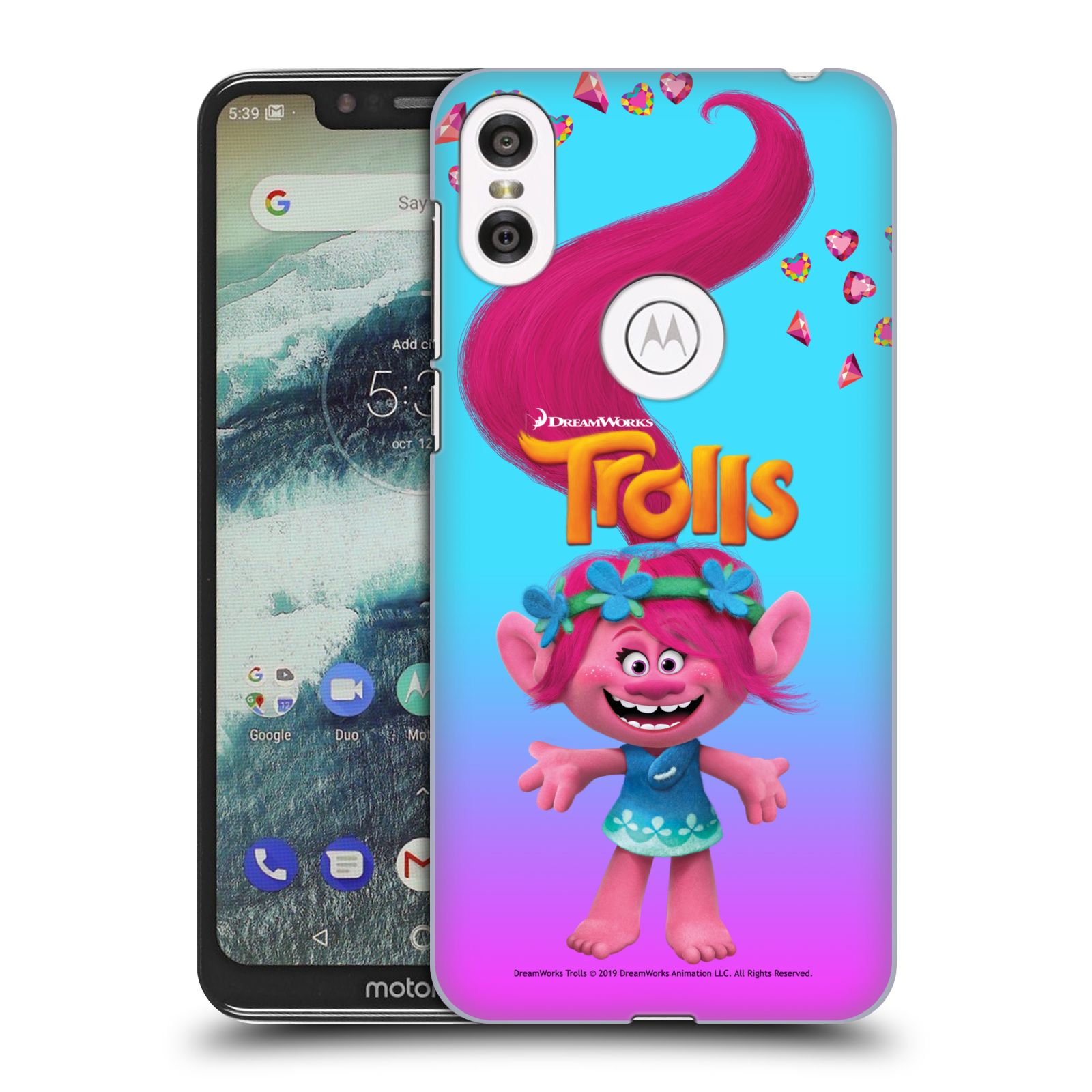Pouzdro na mobil Motorola Moto ONE - HEAD CASE - Pohádka - Trollové skřítek holčička Poppy
