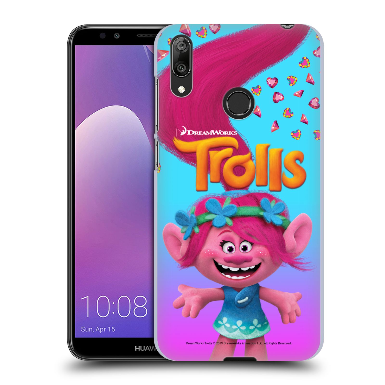 Pouzdro na mobil Huawei Y7 2019 - HEAD CASE - Pohádka - Trollové skřítek holčička Poppy